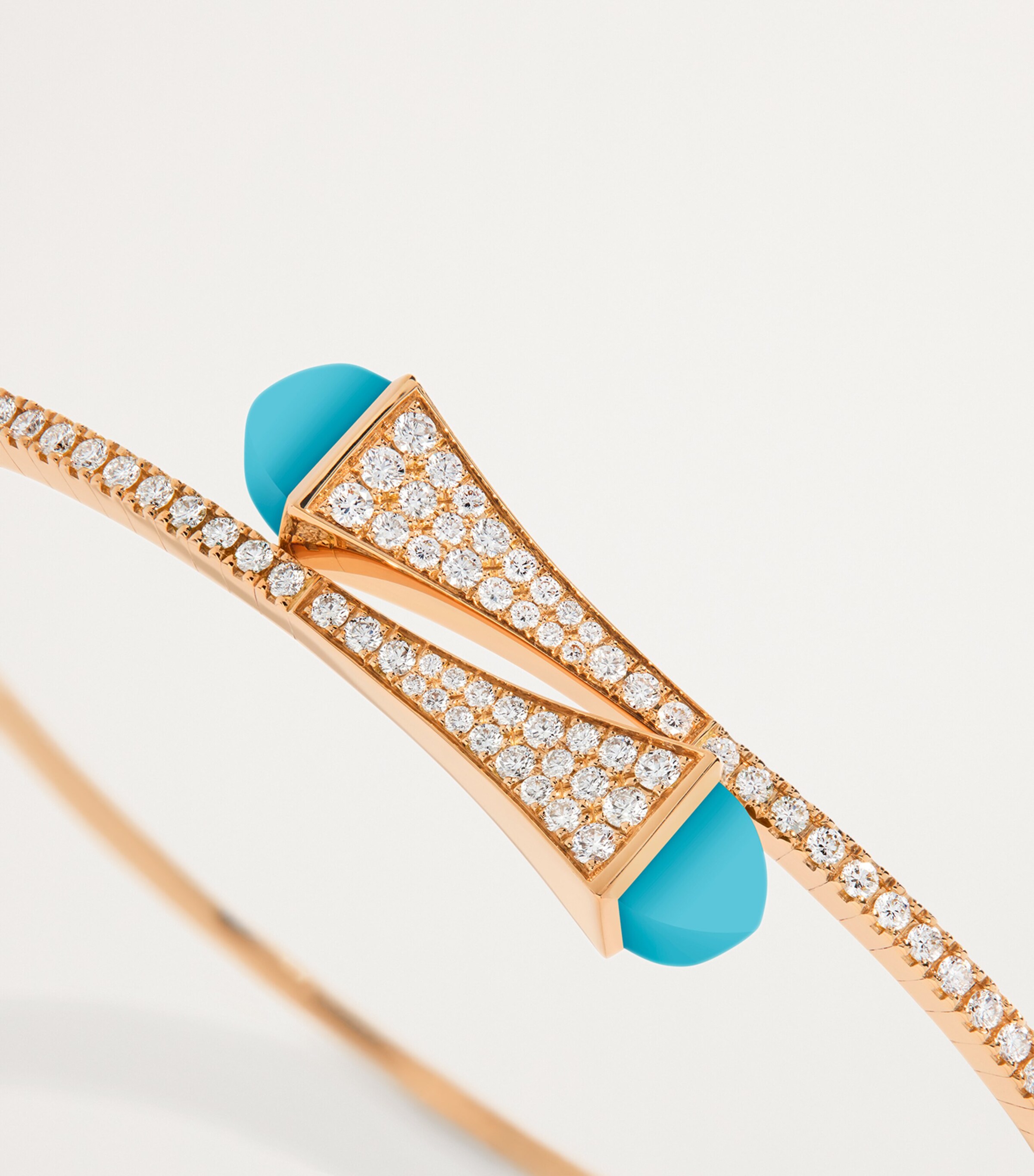 Rose Gold and Diamond Cleo Midi Bangle ROSE GOLD Image 3