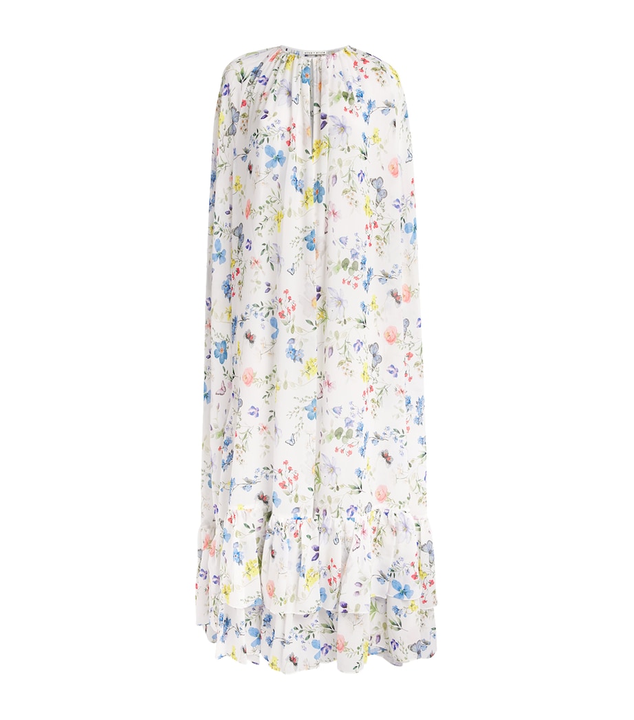 Alice+Olivia Womens Georgette Roya Maxi Cape Twstng Vines Off Wht Image 1