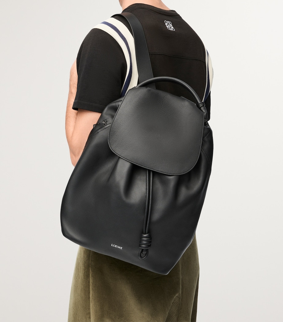 Leather Flamenco Backpack BLACK Image 5