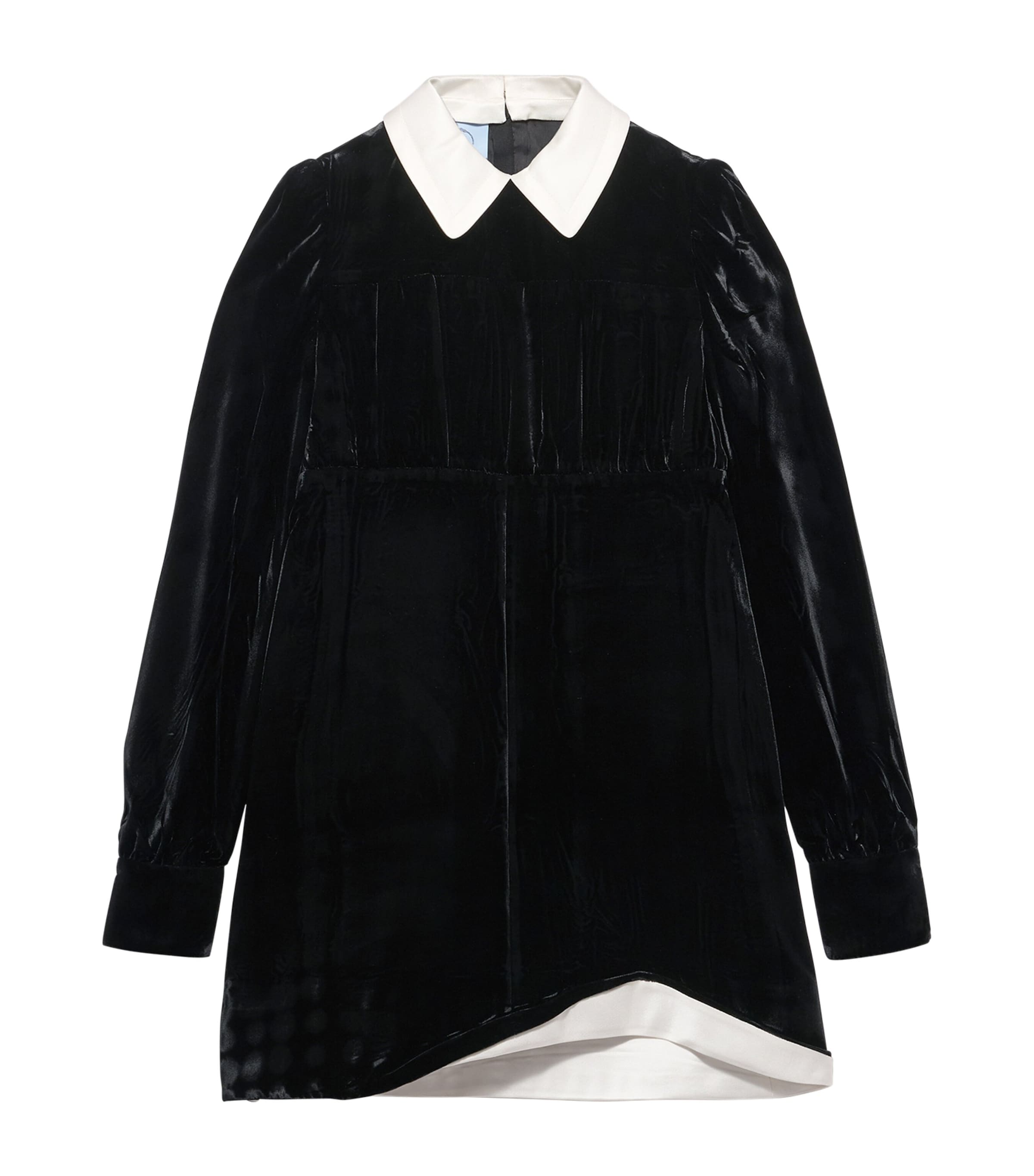 Velvet Asymmetric-Hem Mini Dress F0002 Image 1