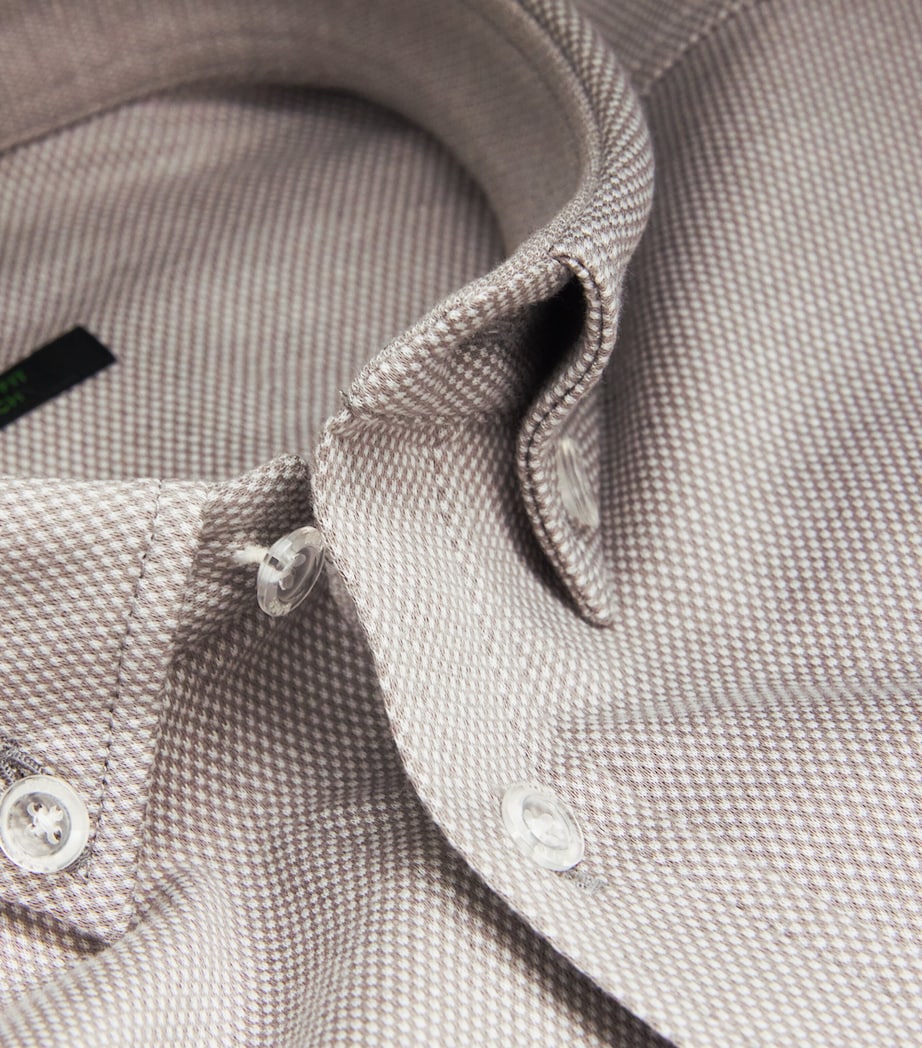BOSS Mens Cotton Shirt Open Grey Image 6