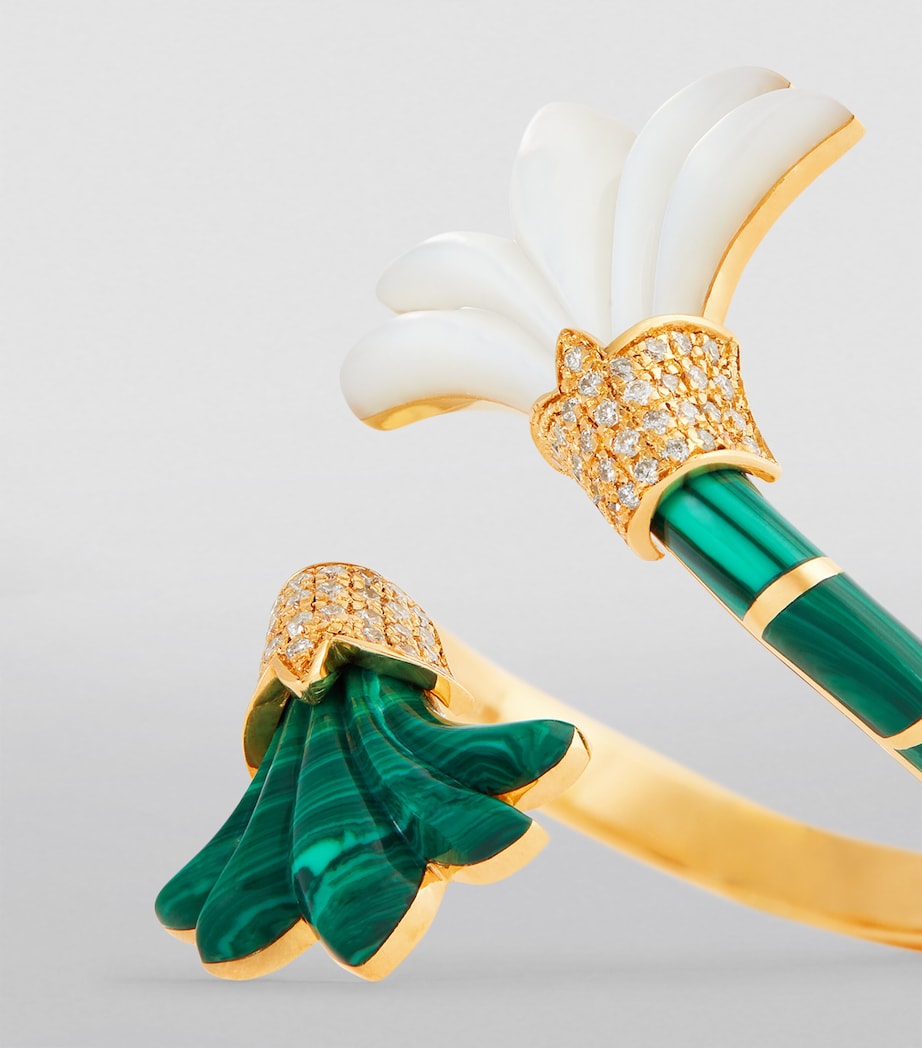 Yellow Gold, Diamond, Malachite and Mother-of-Pearl Psychedeliah Ring YELLOW GOLD Image 6