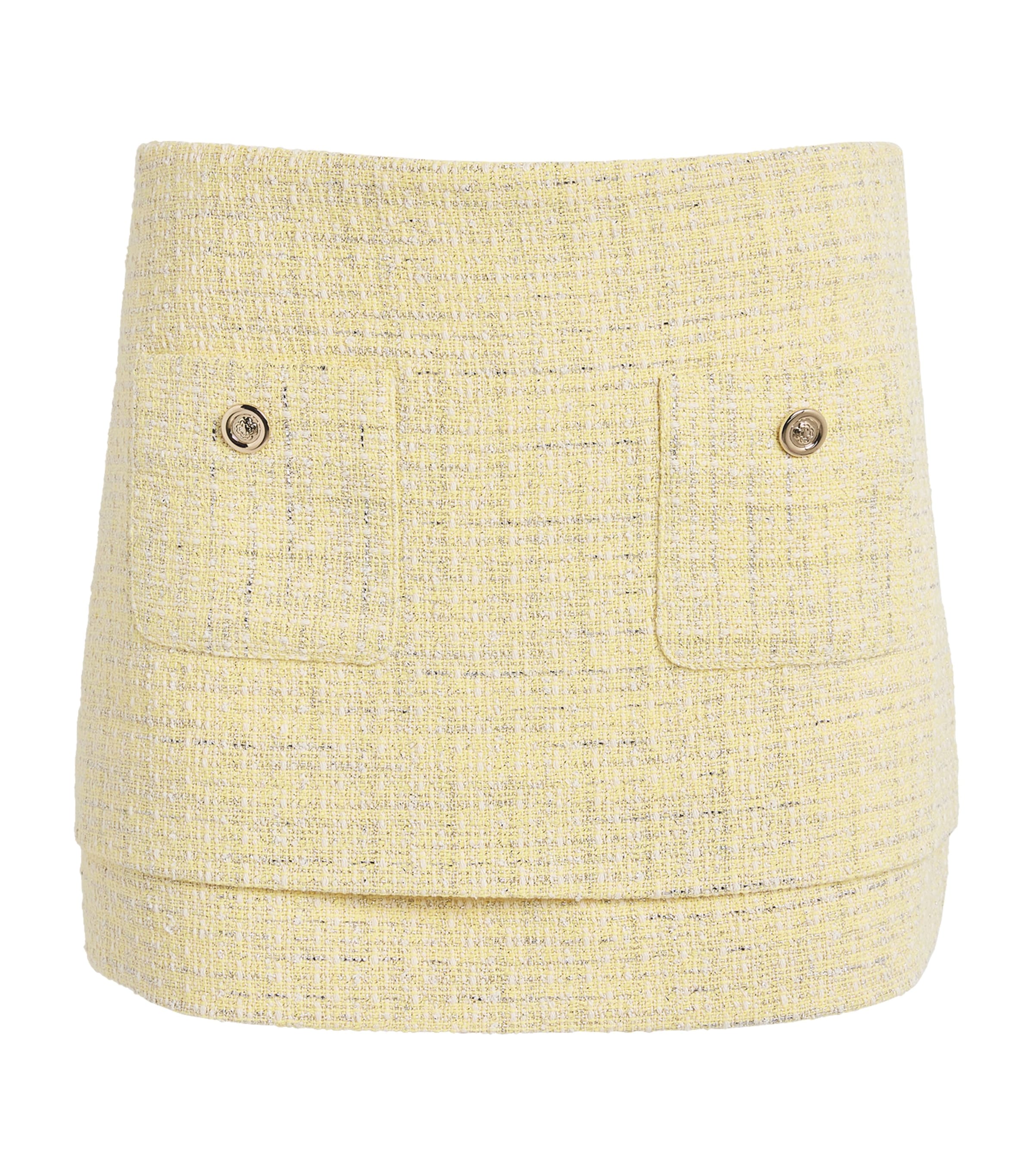 Maje Tweed Mini Skirt In Yellow
