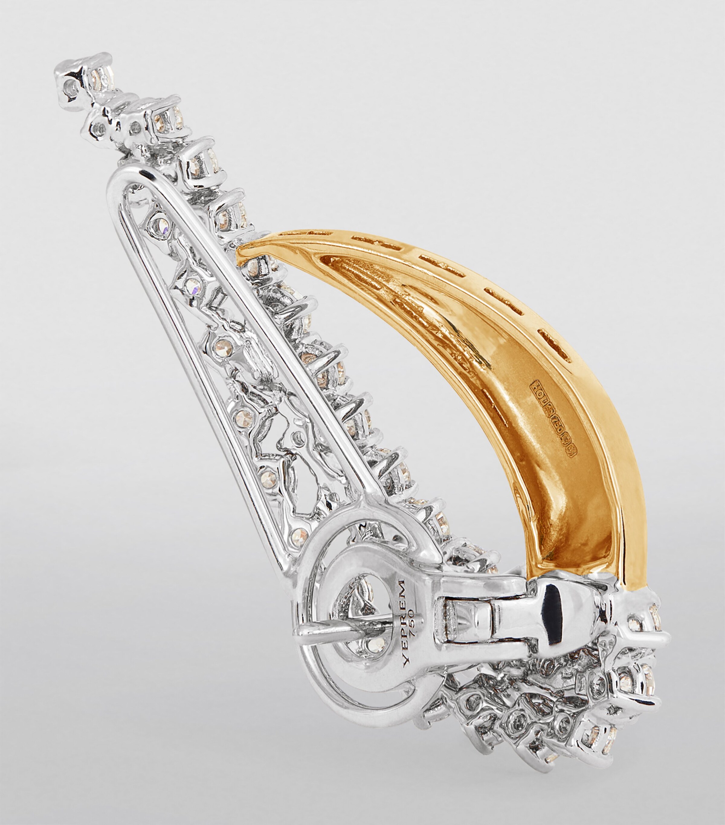 Yeprem Yellow Gold and Diamond Golden Strada Earrings Yellow Gold Image 3