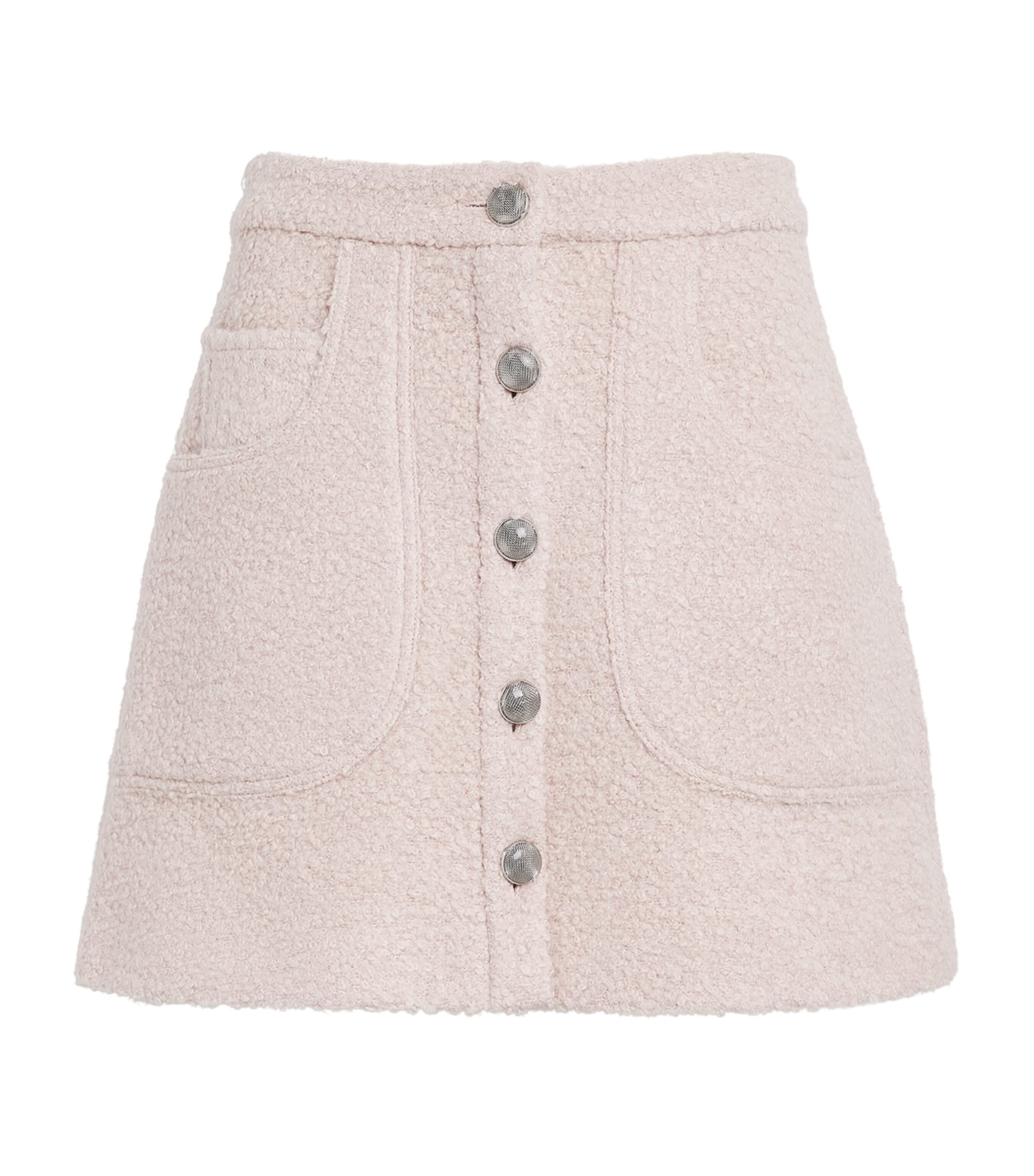 Adam Lippes Alpaca-cashmere Brushed Bouclé Mini Skirt In Neutral