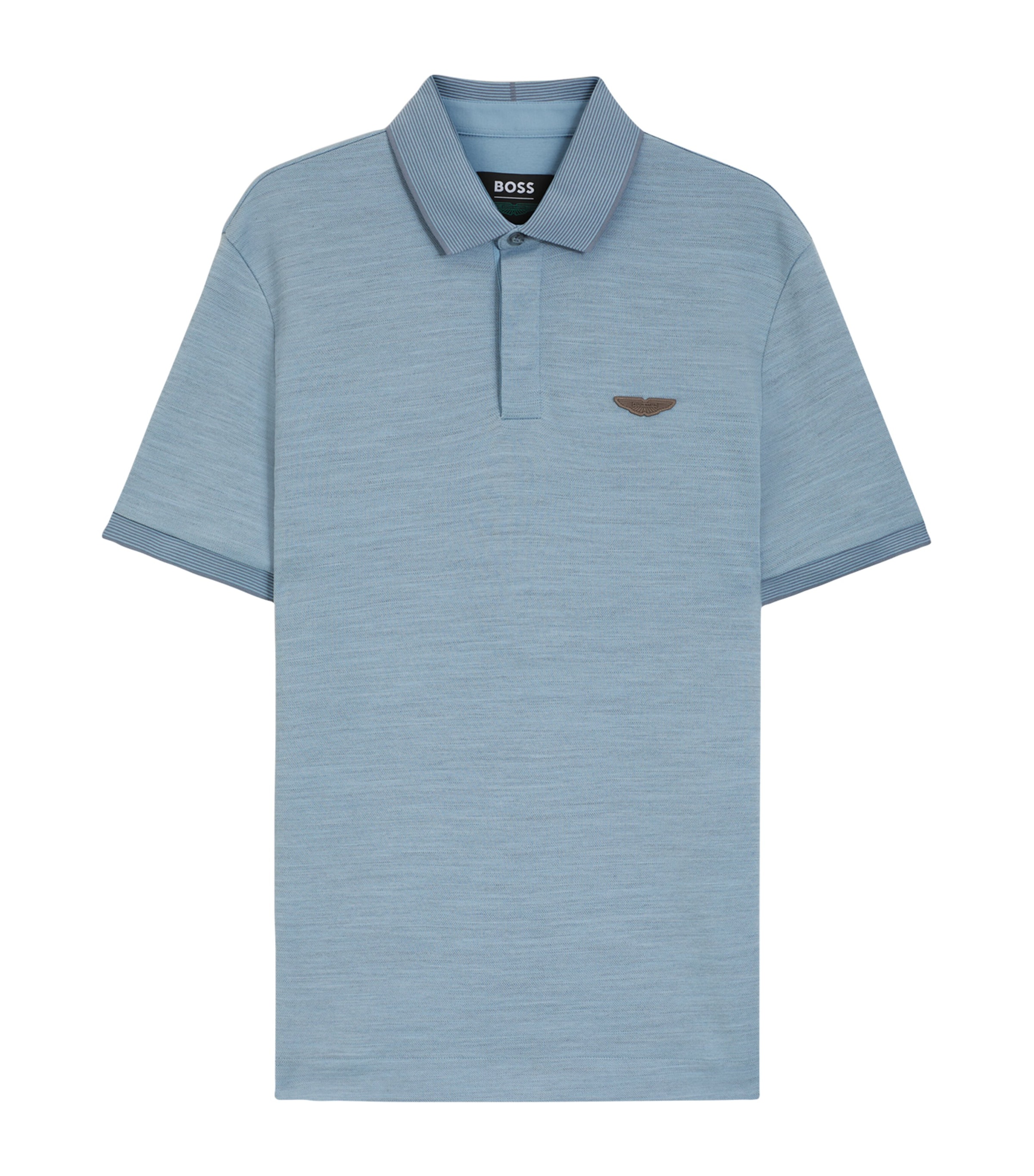 BOSS Mens x Aston Martin Cotton-Wool Polo Shirt Image 1