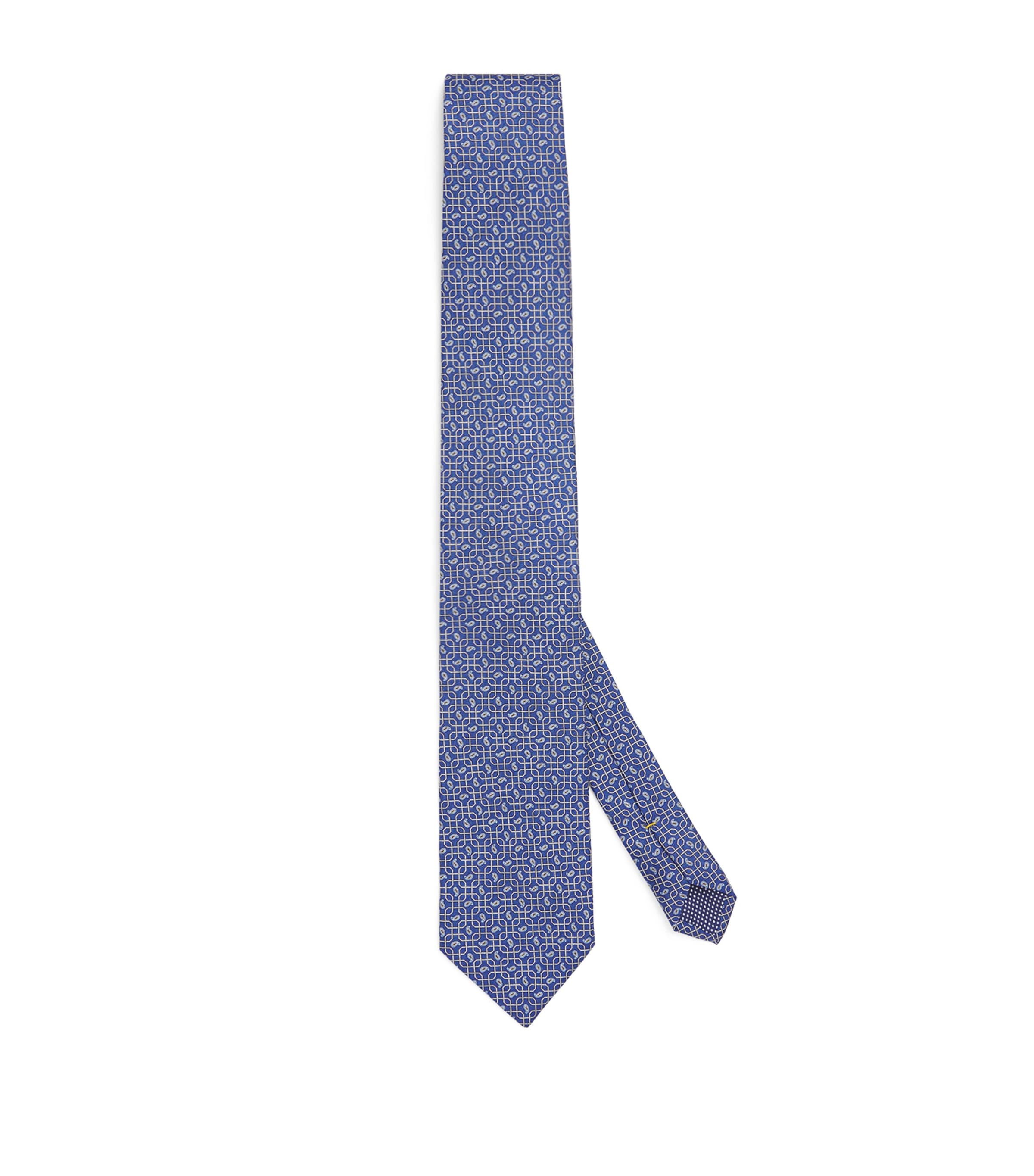 Eton Silk Paisley Tie In Blue