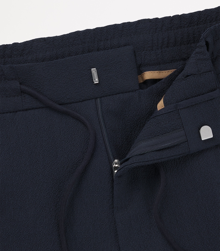 Wool-Blend Seersucker Drawstring Tailored Trousers 404 Image 5
