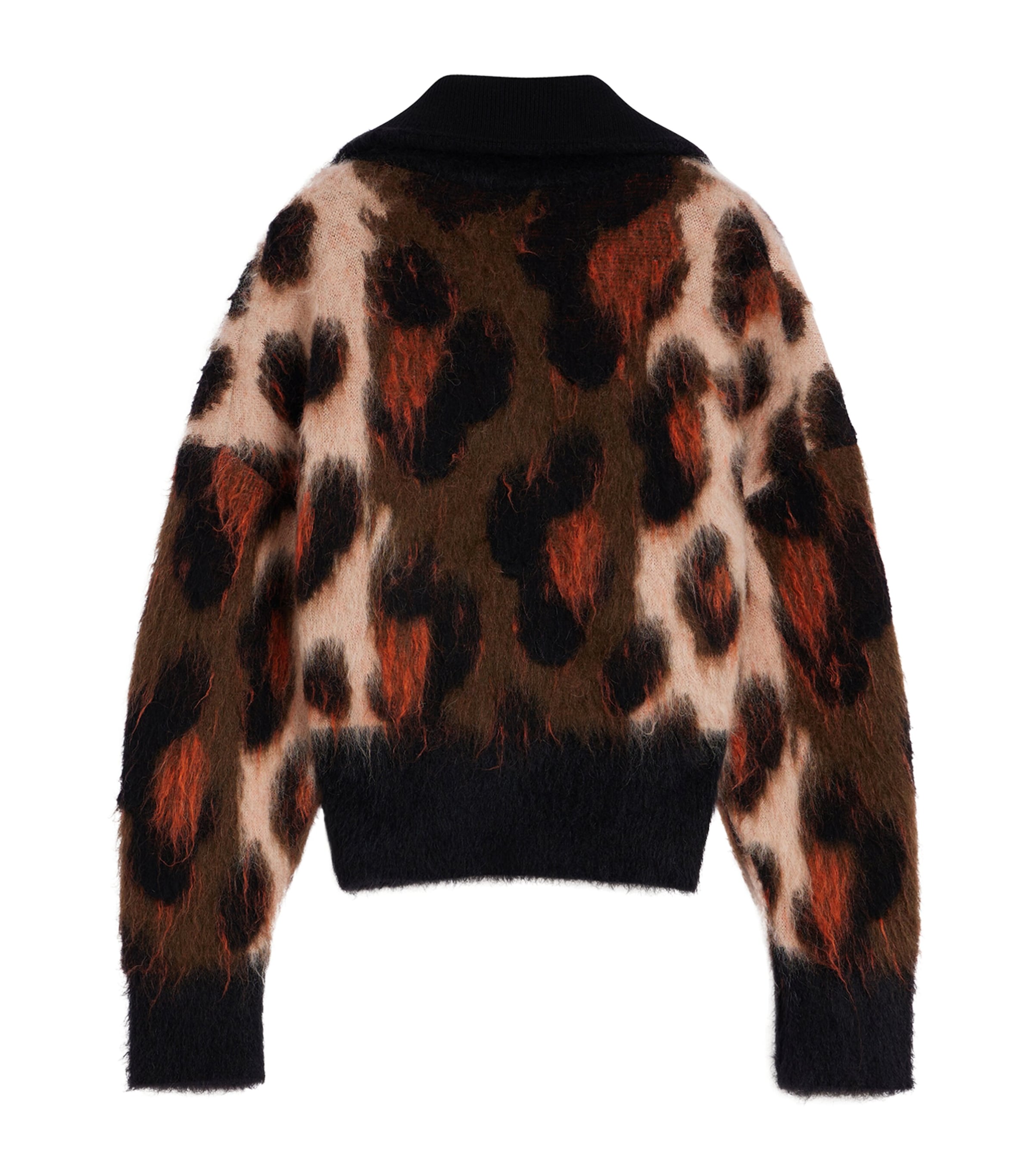 Givenchy Womens Wool-Blend Leopard Knit Bomber Jacket Image 5