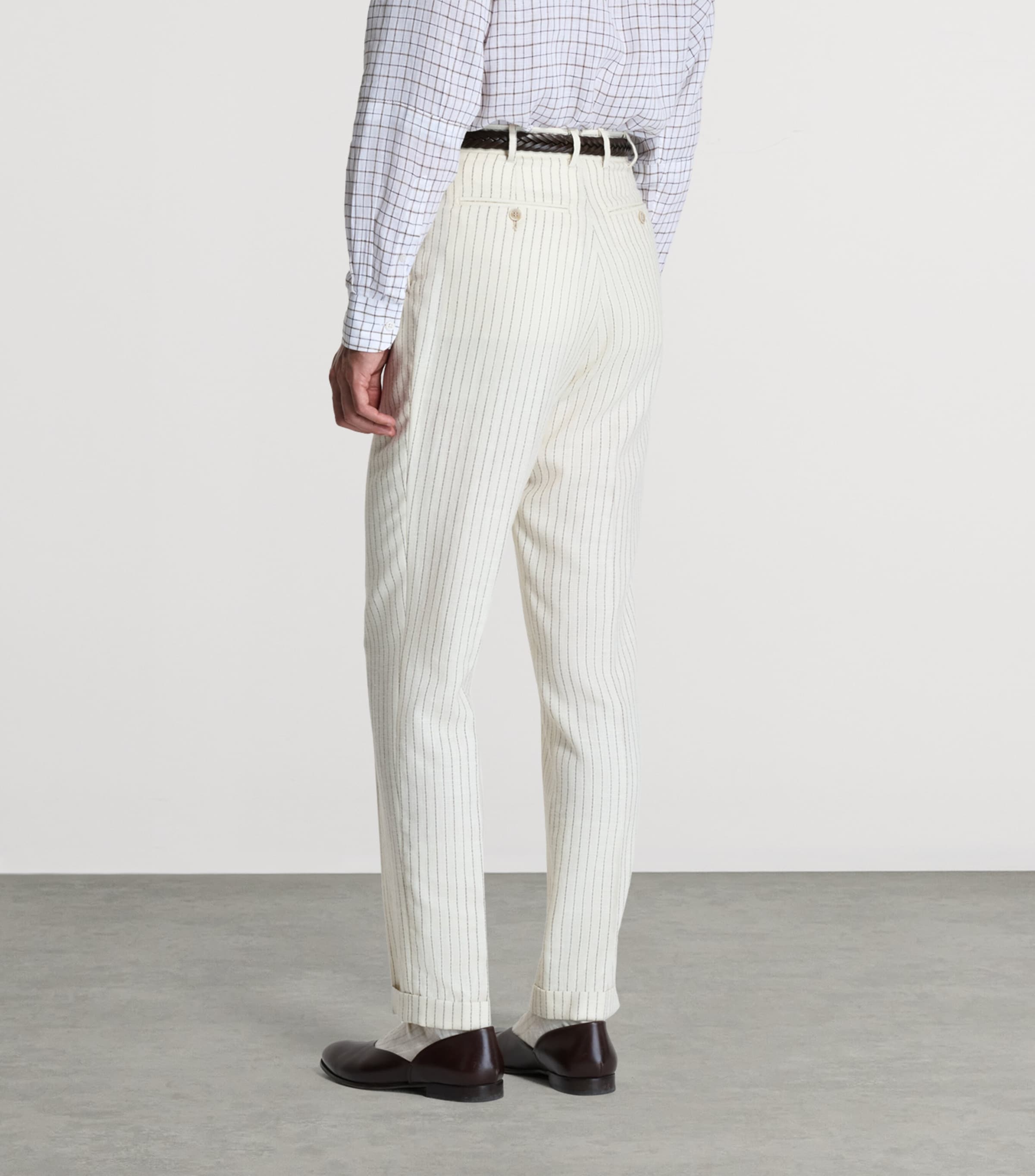 Dunhill Mens Pinstripe Straight Trousers Image 3