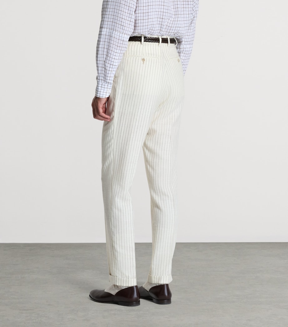 Dunhill Mens Pinstripe Straight Trousers Image 3