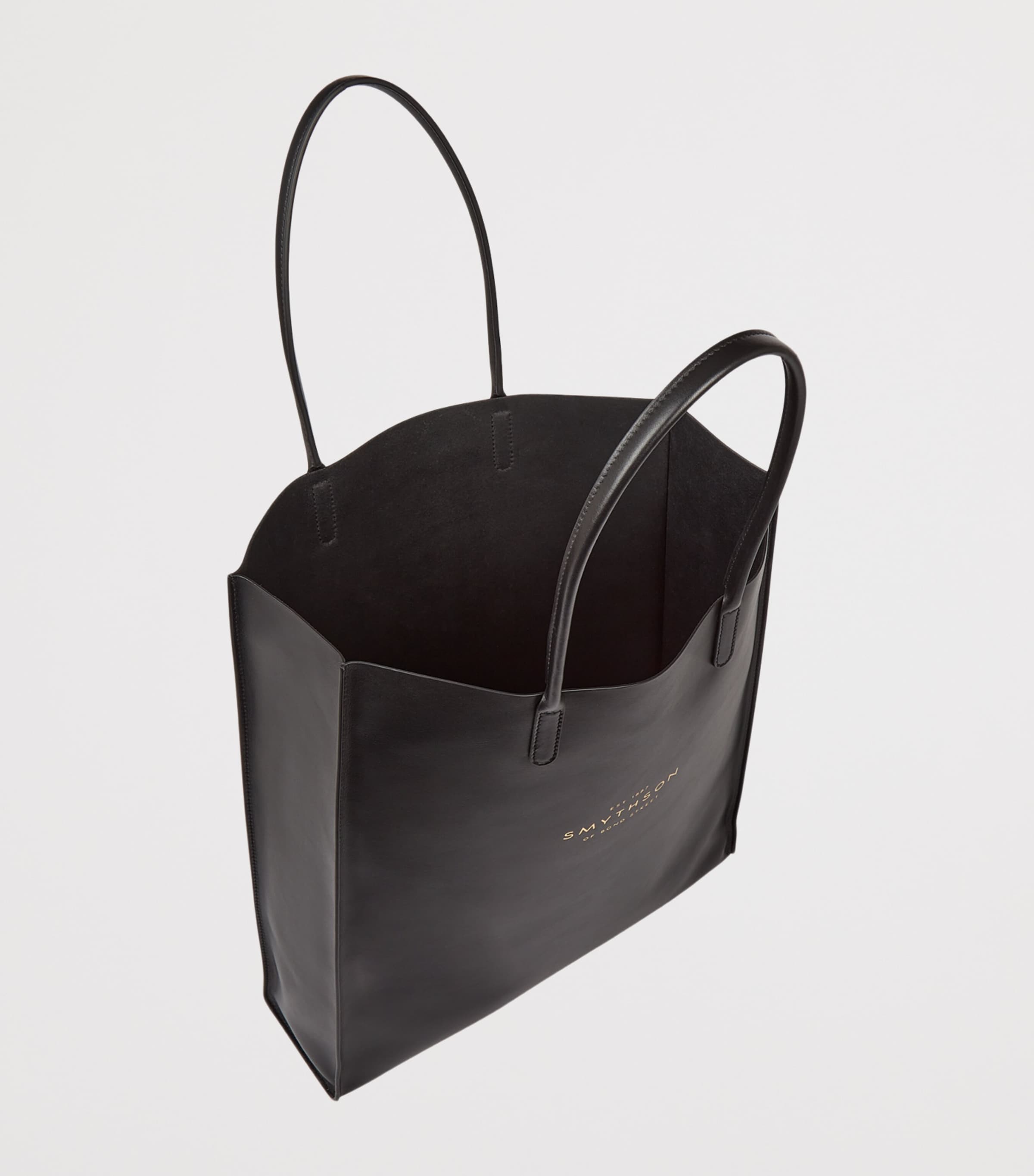 Smythson Mini Leather Kingly Tote Bag Black Image 4