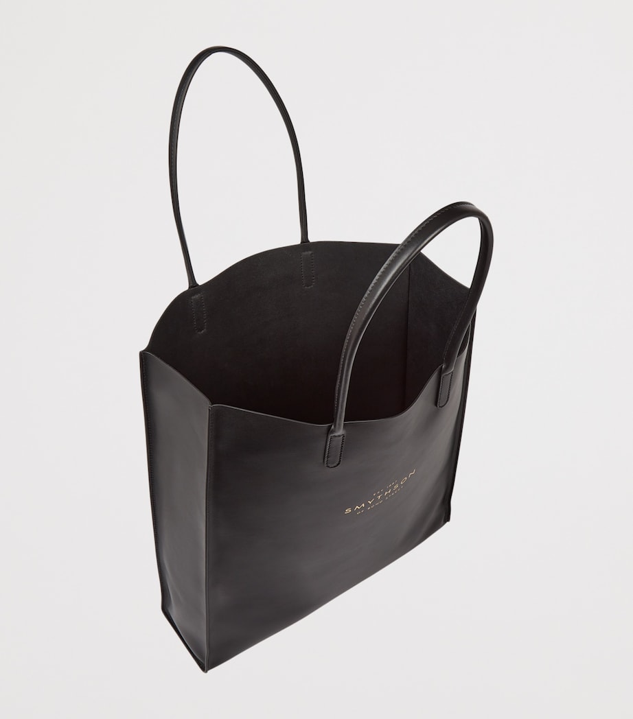 Smythson Mini Leather Kingly Tote Bag Black Image 4