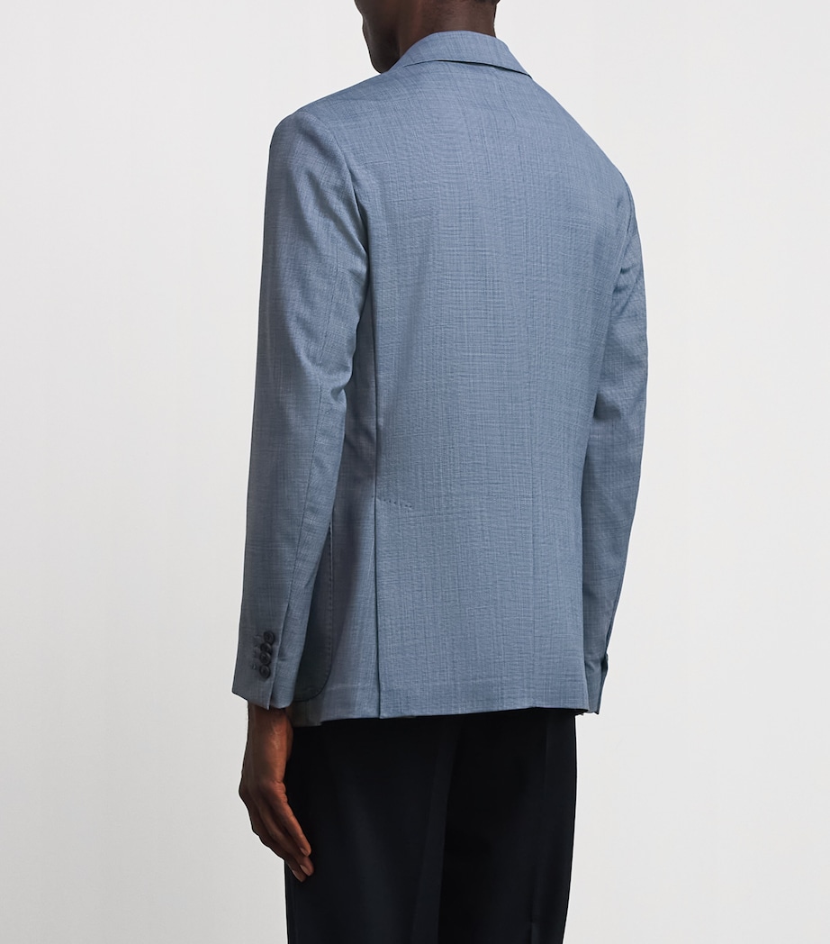 Eton Mens Lana Tech Blazer Mid Blue Image 5