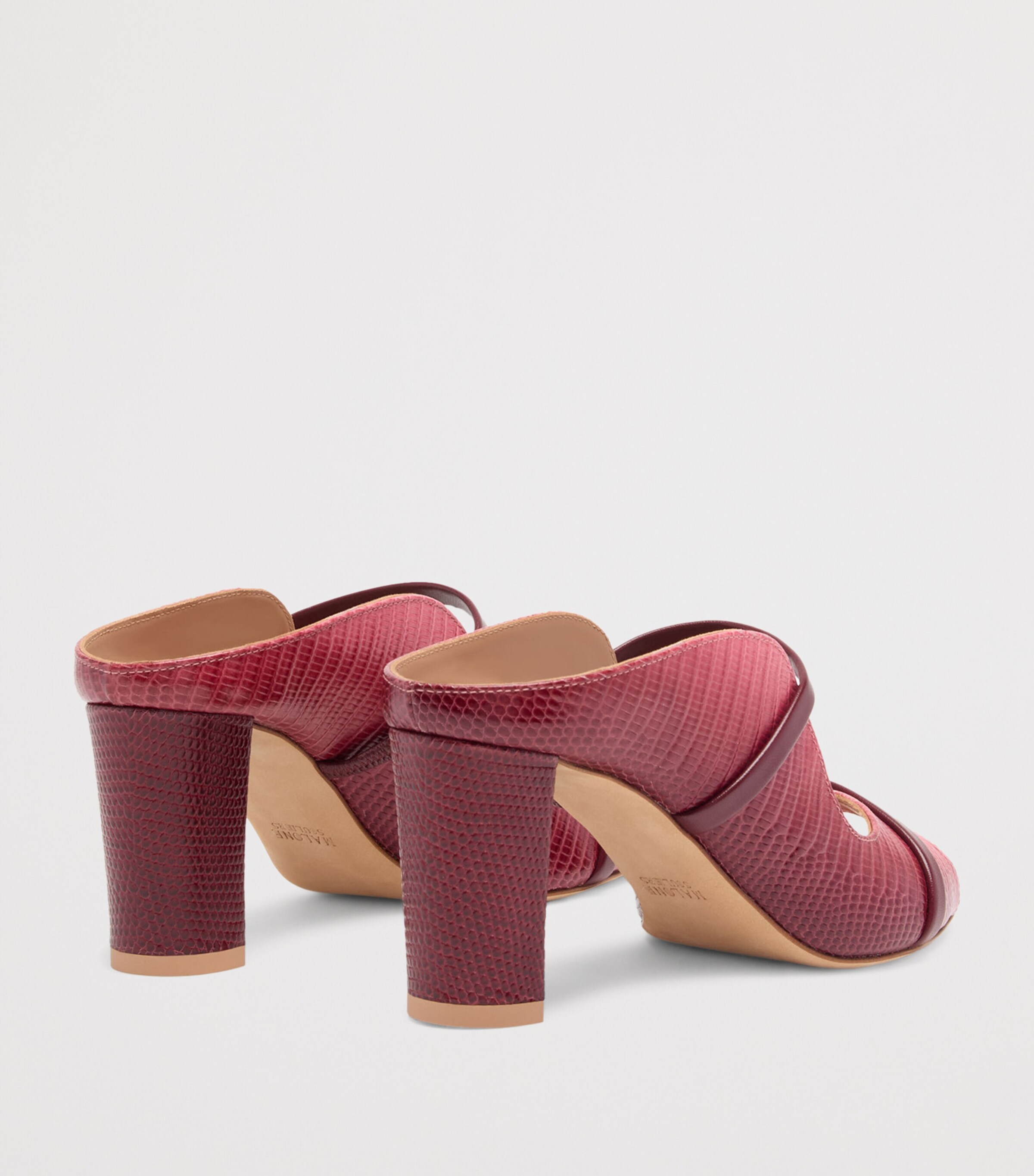 Malone Souliers Embossed Leather Norah Sandals 70 Rosewood Image 4