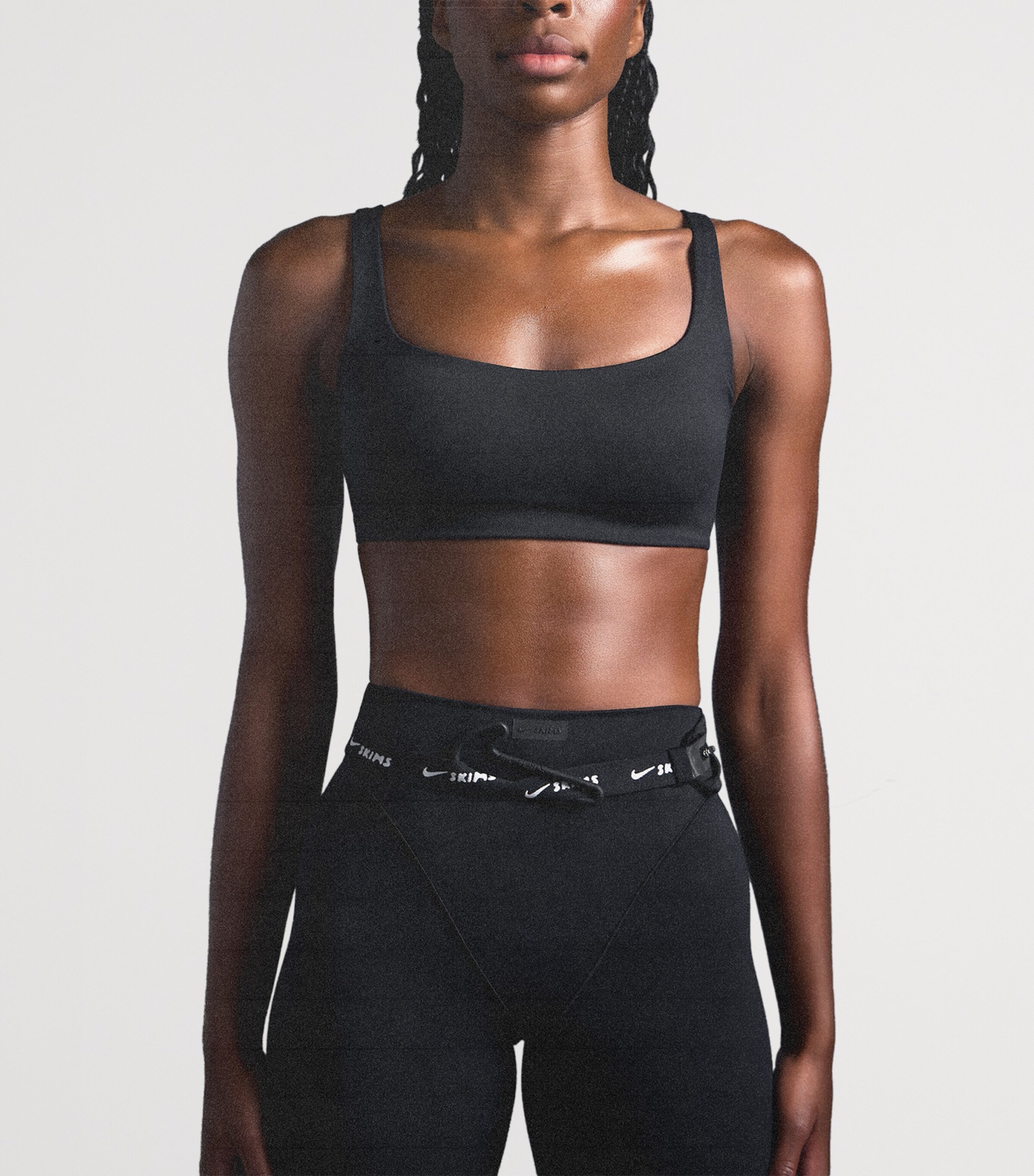 NikeSKIMS Womens NikeSKIMS Matte Sports Bra Obsidian Image 8