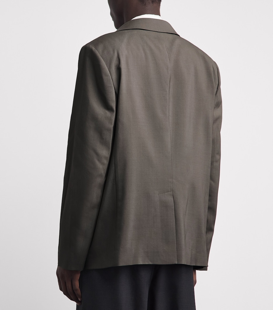 FRAME Mens Virgin Wool Unstructured Blazer Smoky Green Image 5