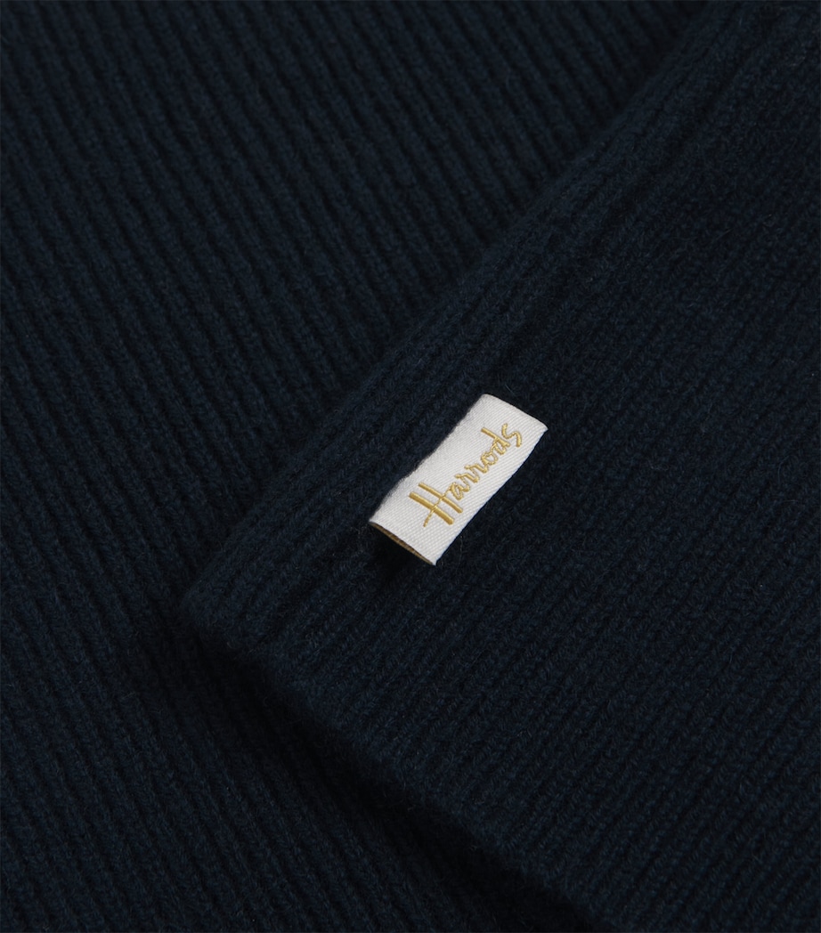 Cashmere Ribbed Snood NAVY Image 3