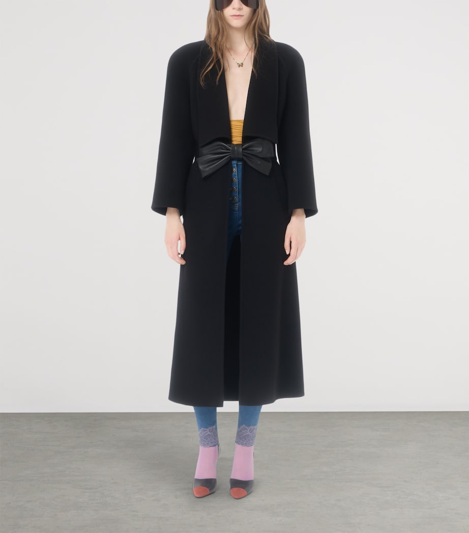 Valentino Womens Virgin Wool-Cashmere Belted Coat Image 2