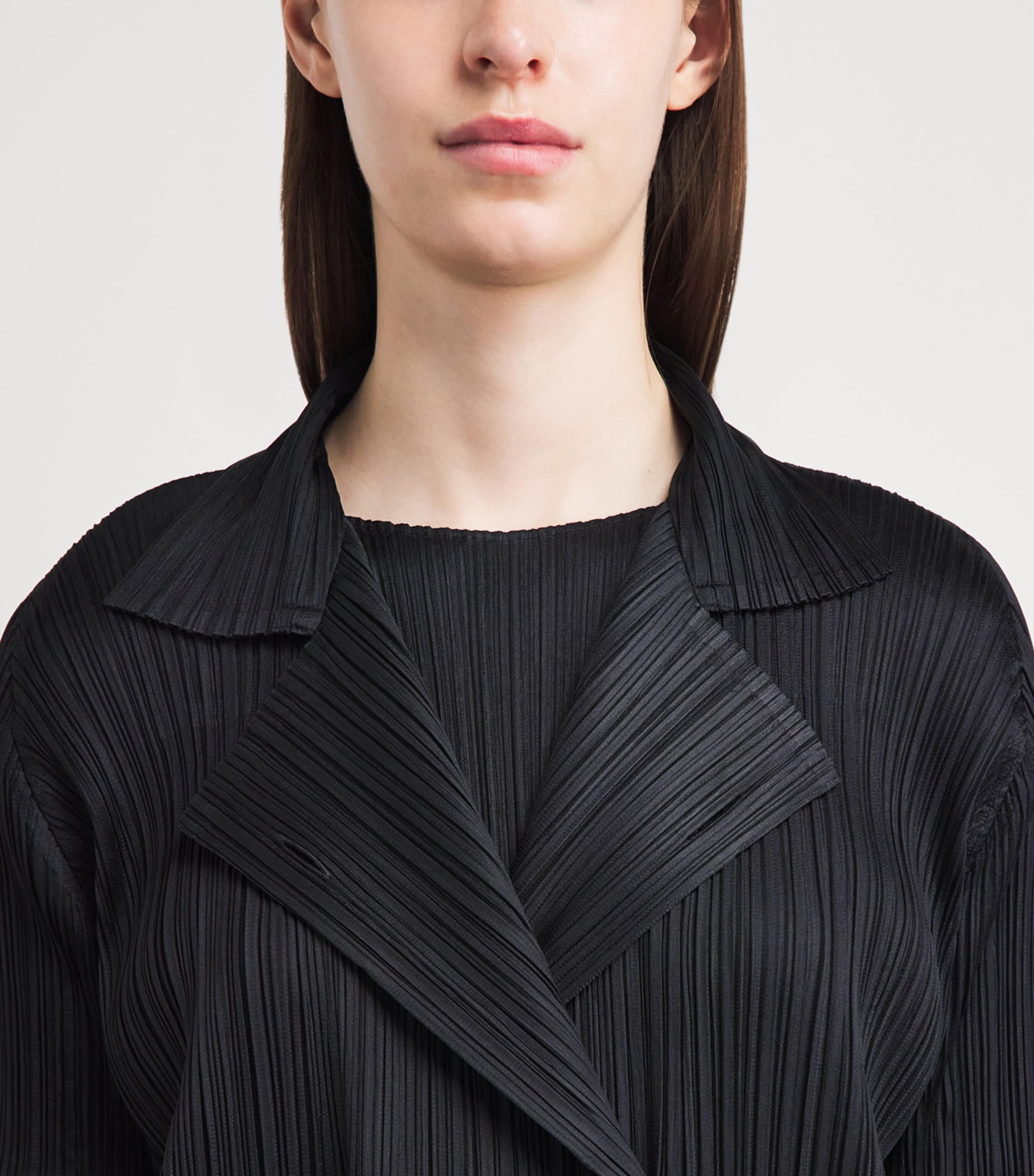 Pleats Please Issey Miyake Womens Monthly Colors February Coat Black Image 3