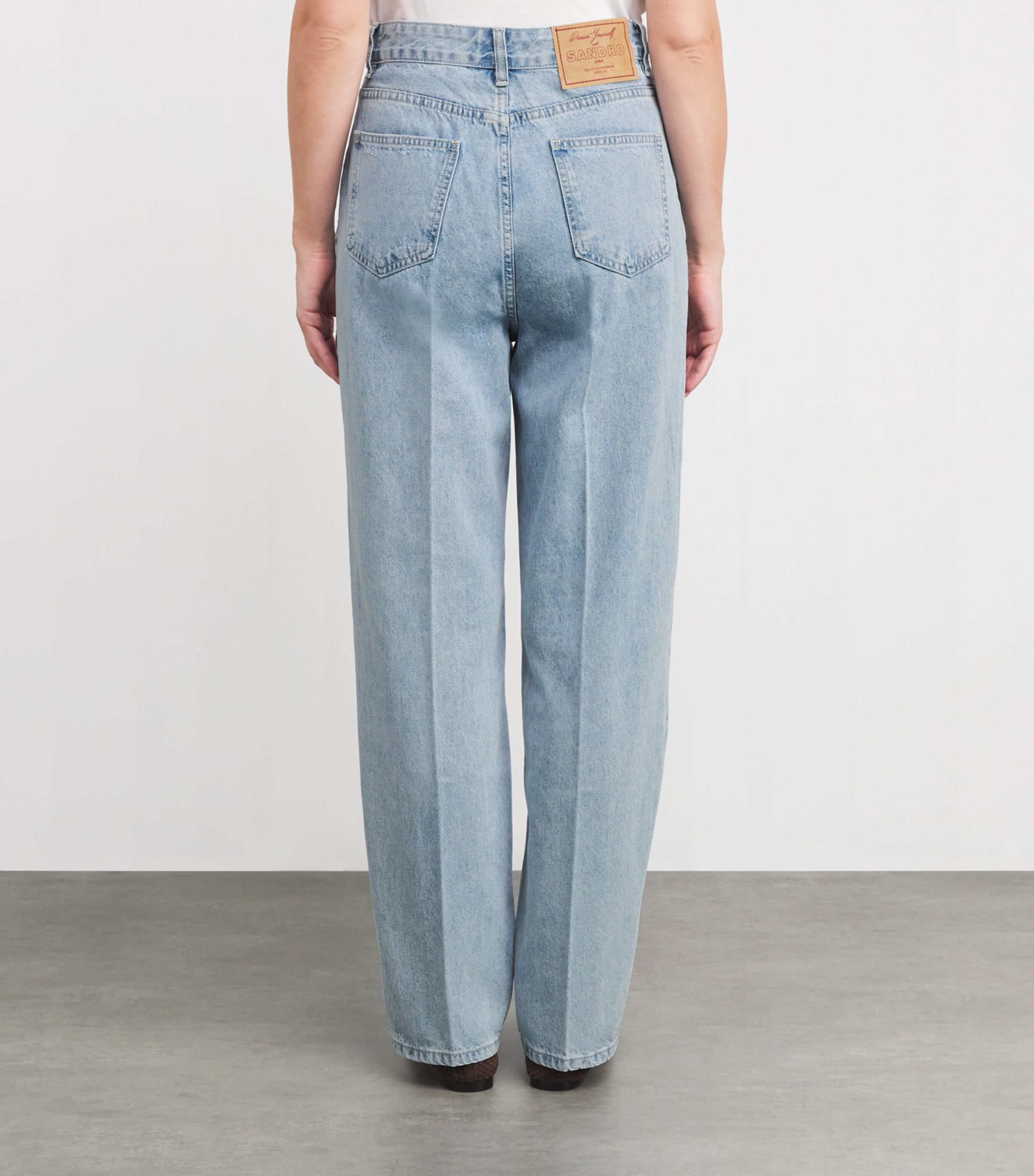 Mid-Rise Straight Jeans BLUE Image 4