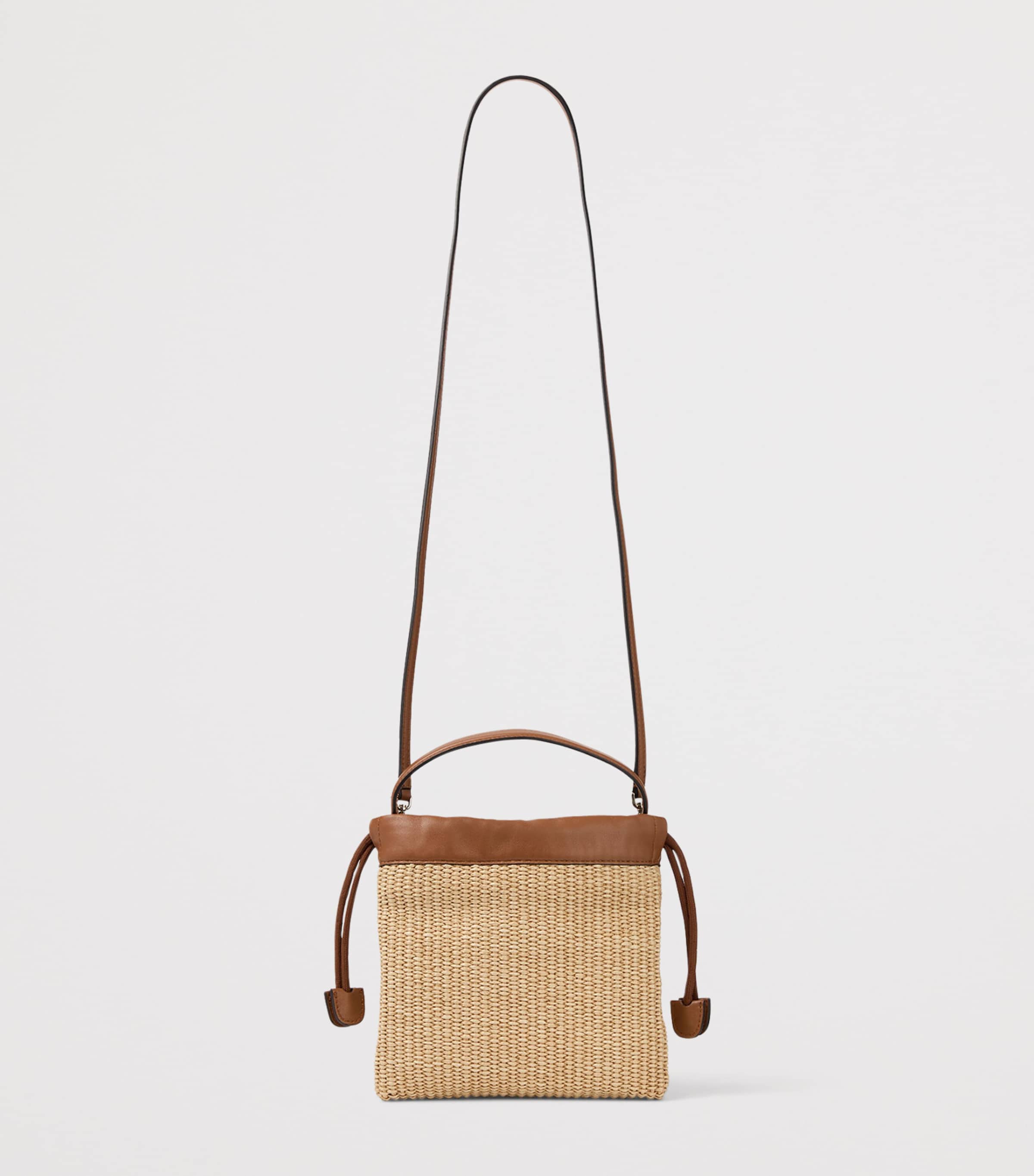 Jimmy Choo Raffia Drawstring Pouch Natural/black/light Image 3