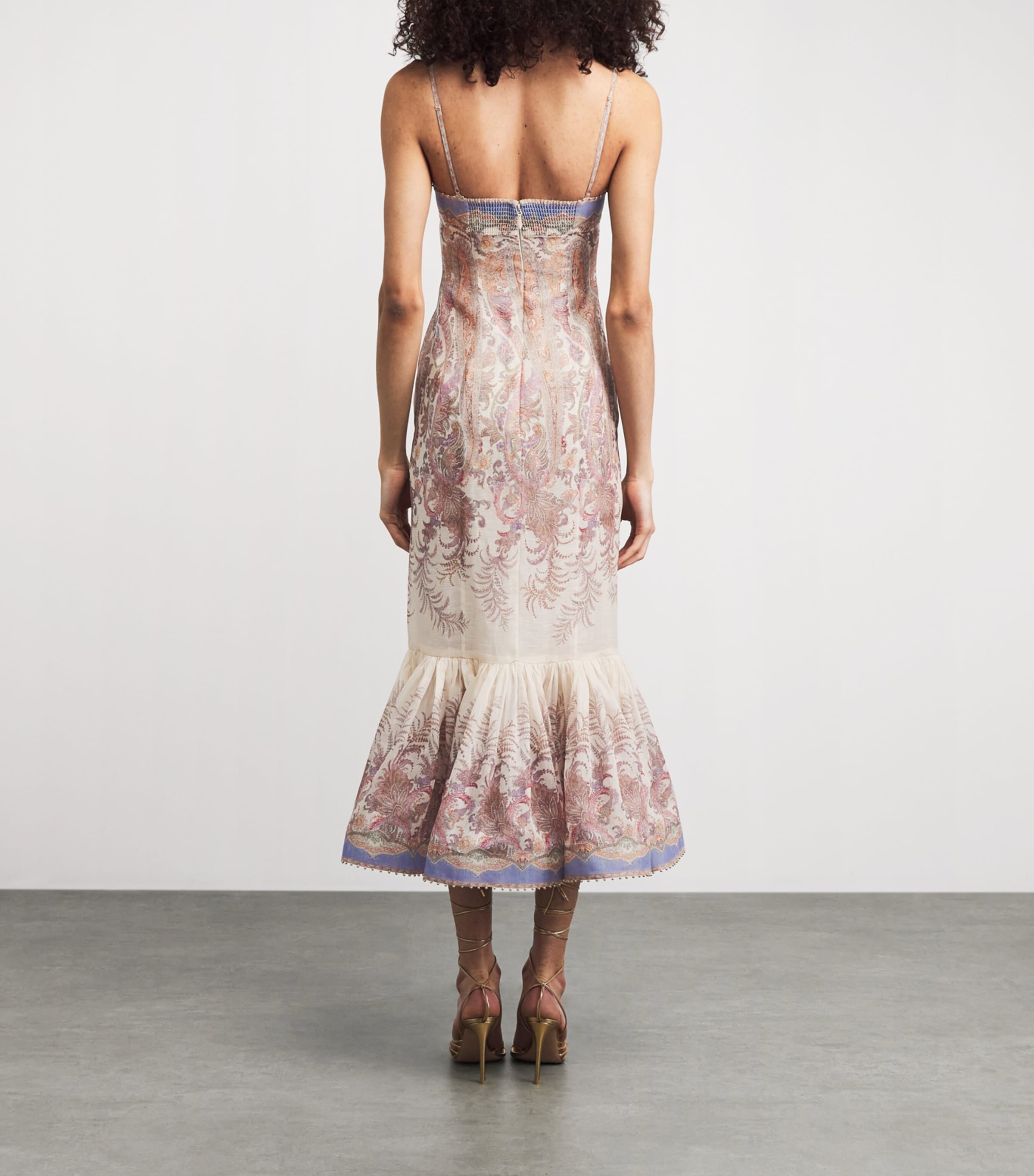 Zimmermann Womens Linen-Silk Alchemy Gown Cream Paisley Image 4