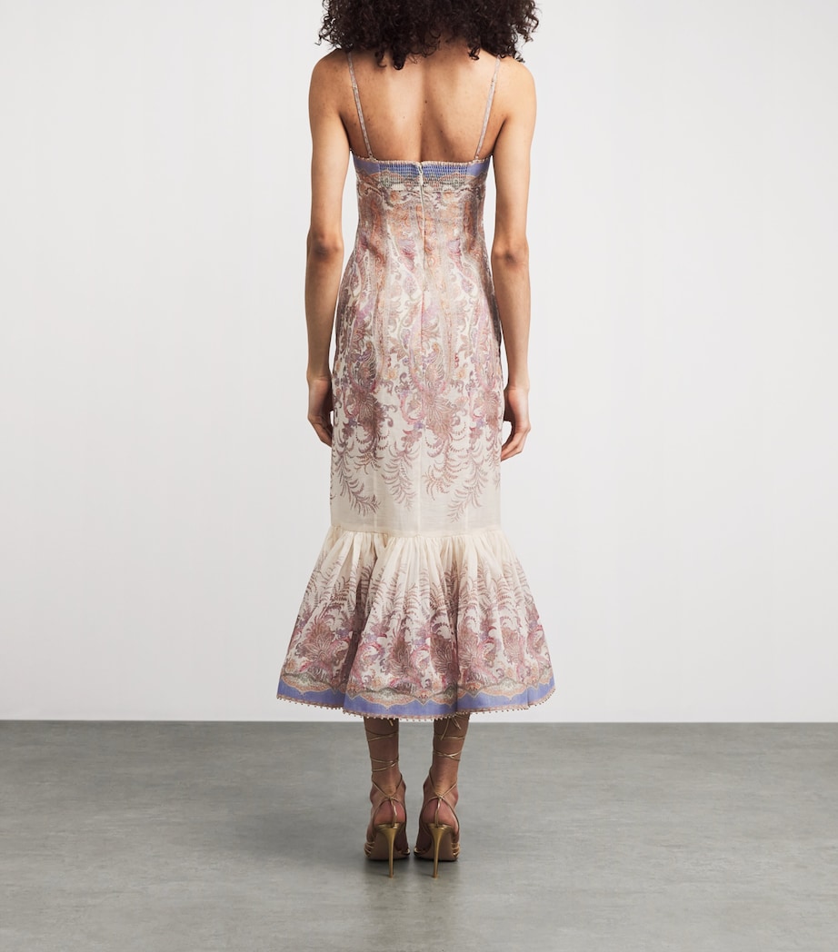 Zimmermann Womens Linen-Silk Alchemy Gown Cream Paisley Image 4