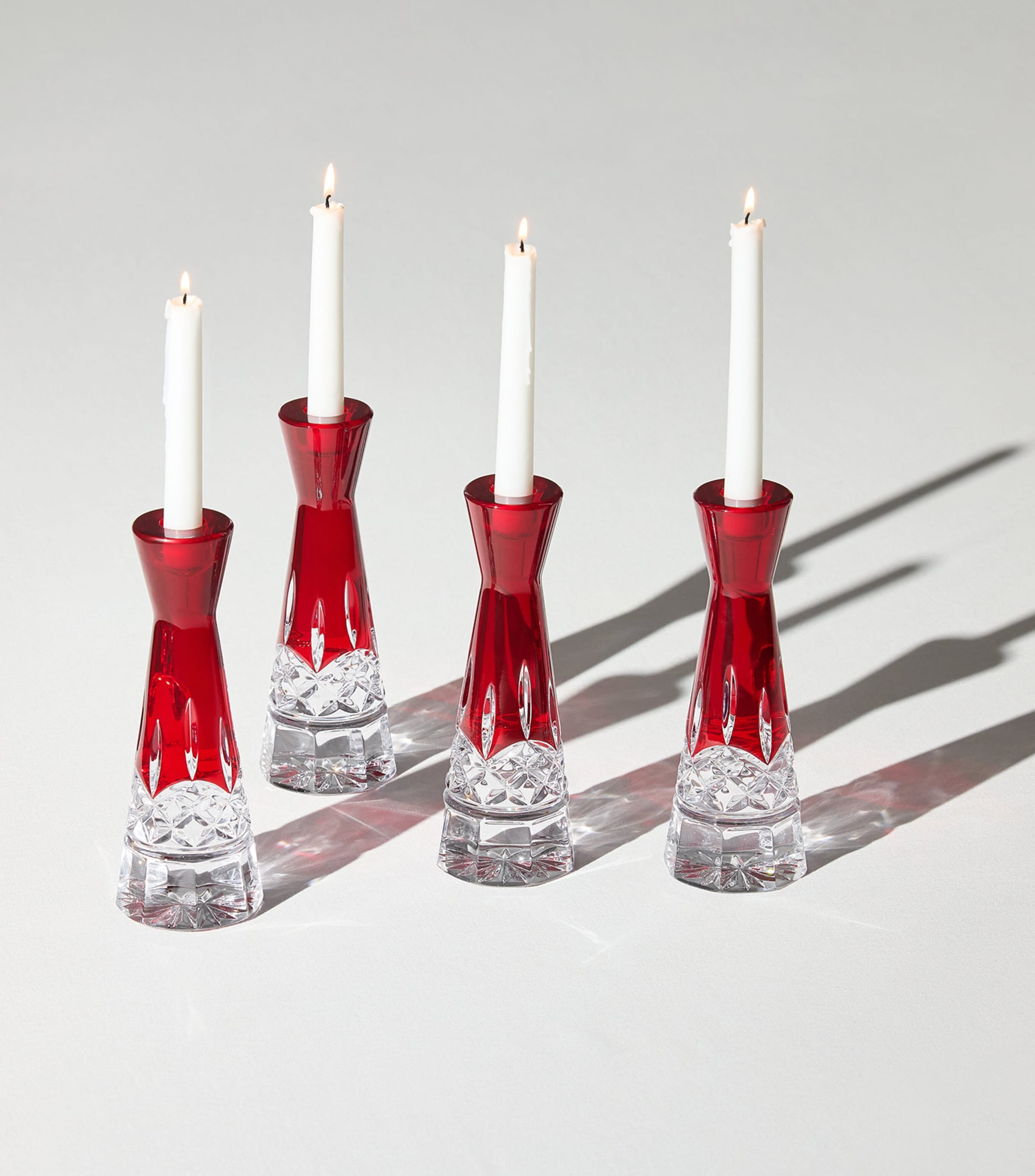 Crystal Lismore Candlesticks (Set of 2) RED Image 2