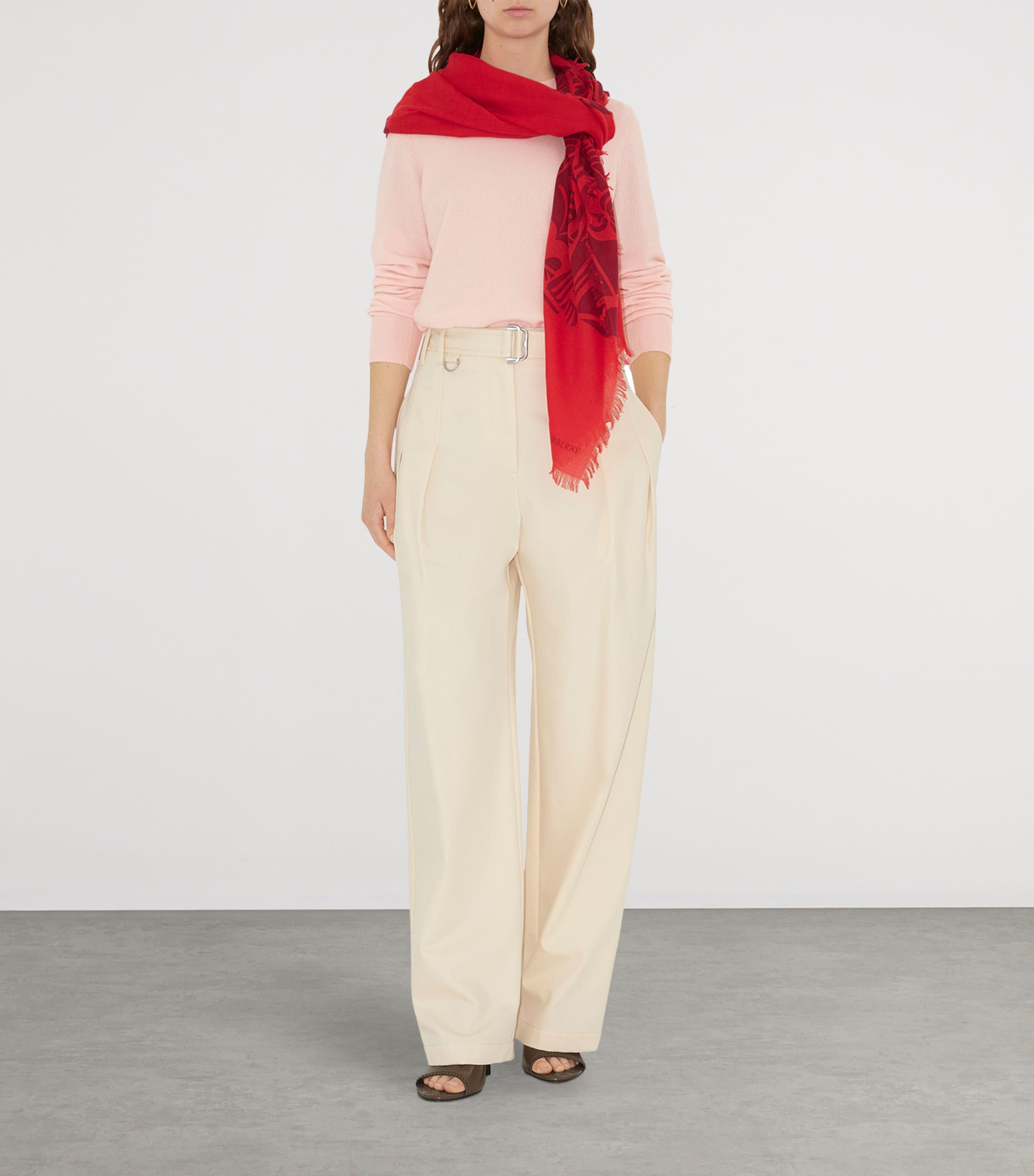 Wool Wide EKD Scarf OXBLOOD RED Image 2