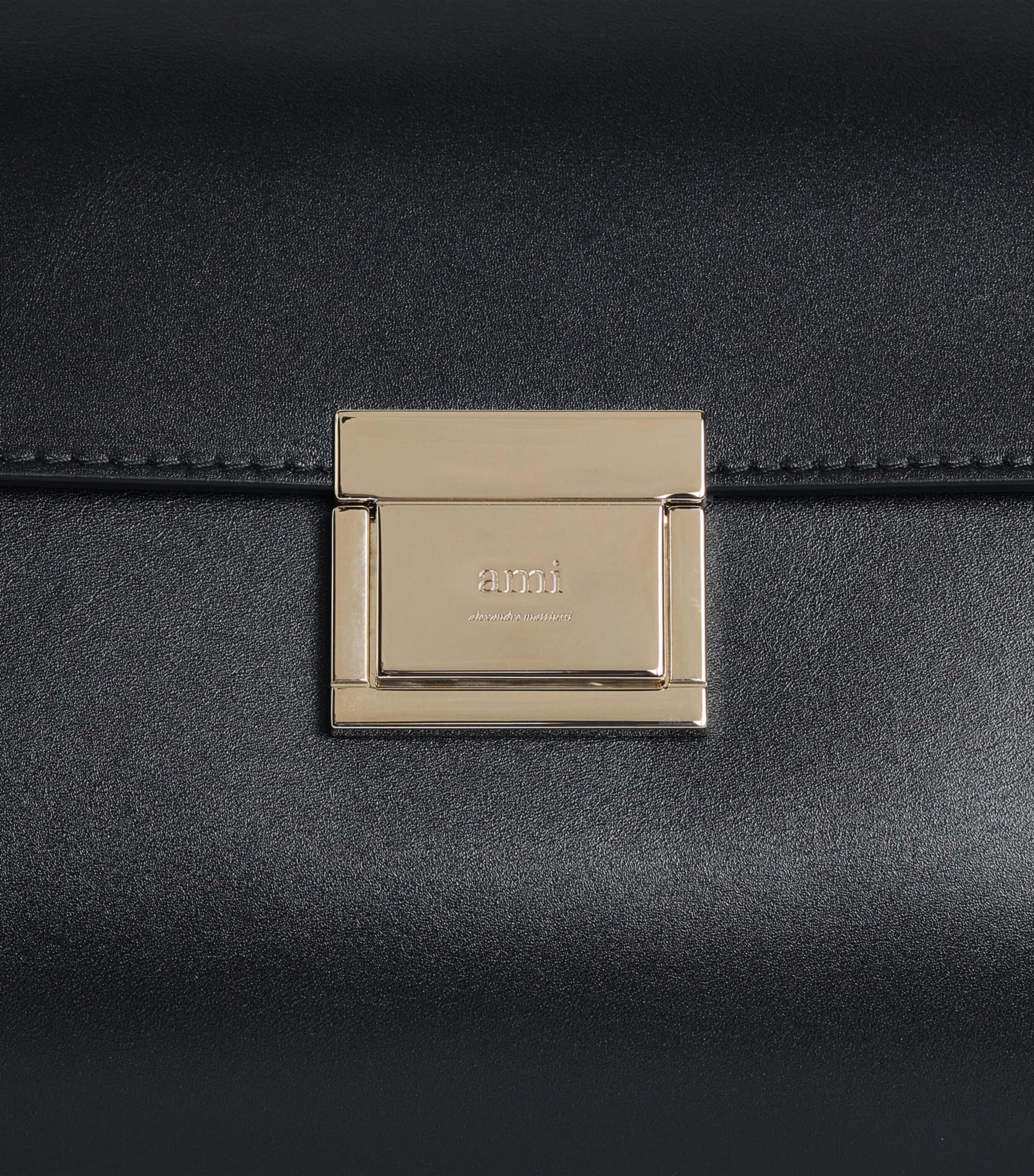 AMI Paris Small Leather Mimi Shoulder Bag Noir Image 6