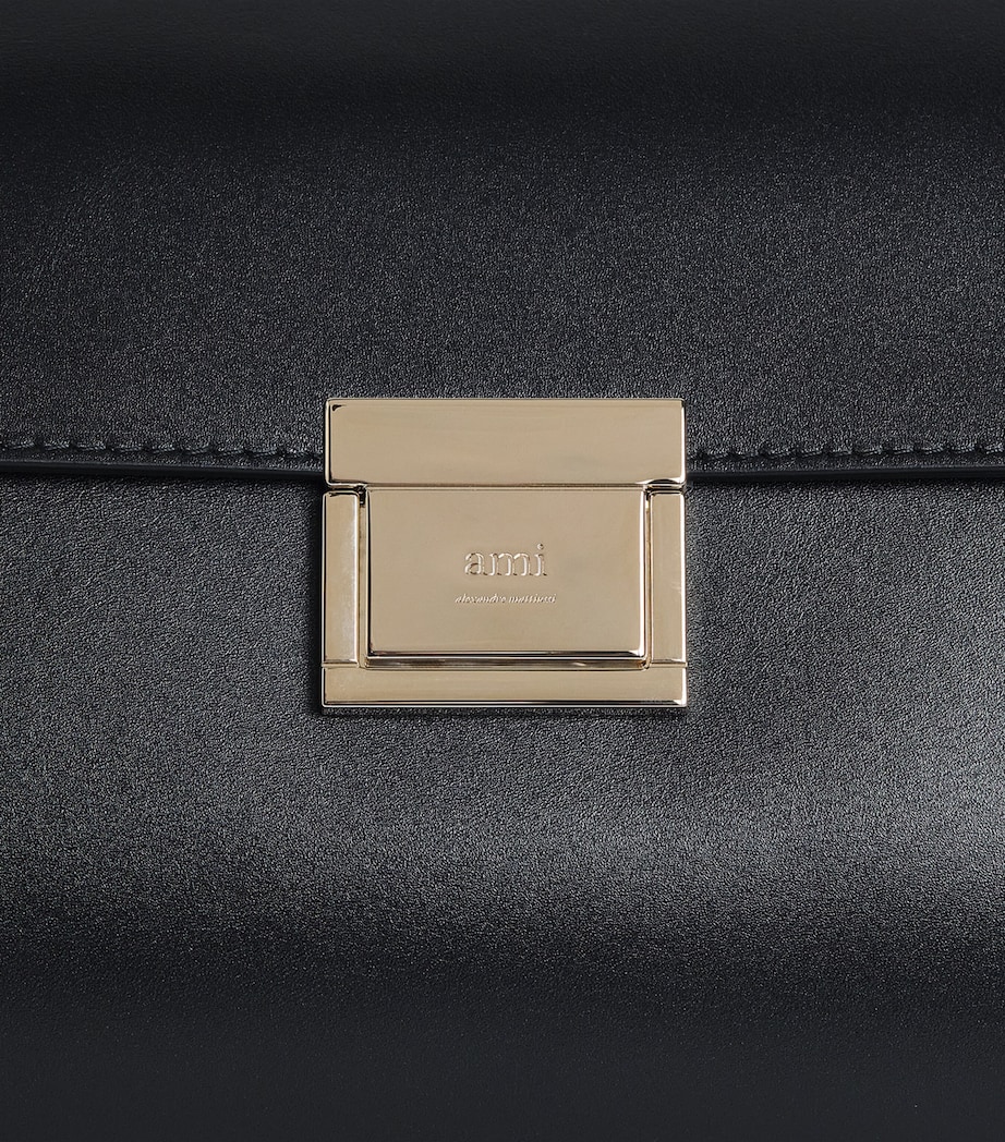 AMI Paris Small Leather Mimi Shoulder Bag Noir Image 6
