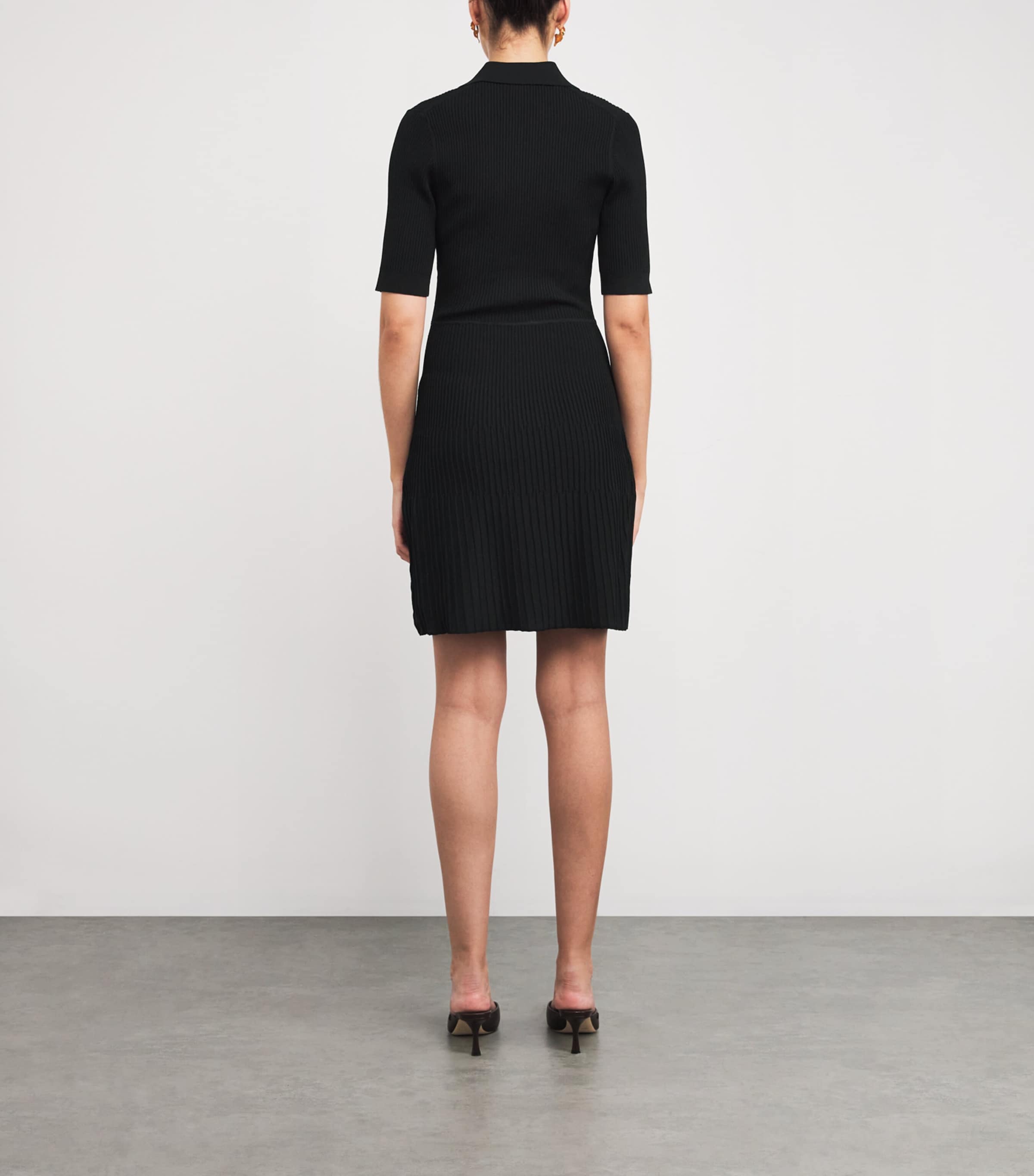 Veronica Beard Womens Knit Lauper Mini Dress Black Image 3