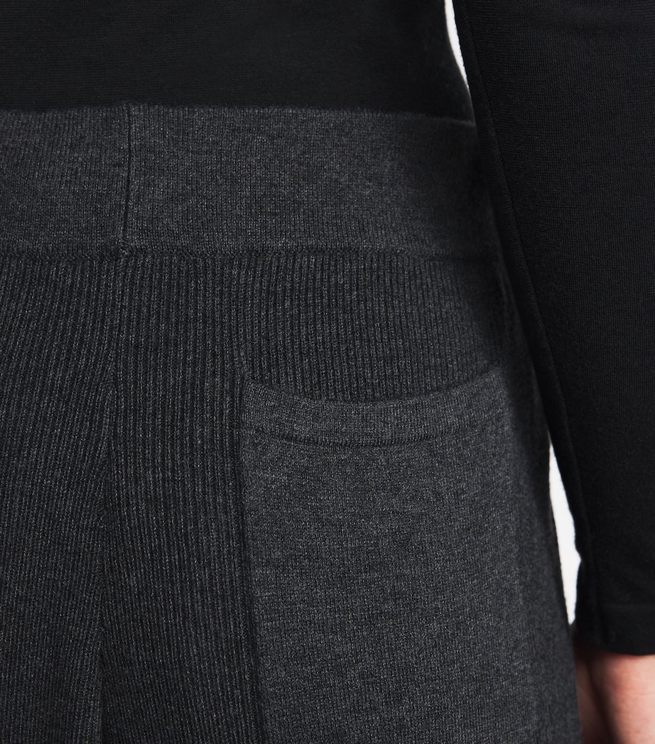 Stretch-Knit Milly Wide-Leg Trousers CHARCOAL GREY Image 6