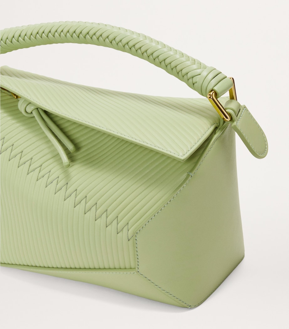 Small Diamond Puzzle Edge Top-Handle Bag LIGHT PEAR Image 9