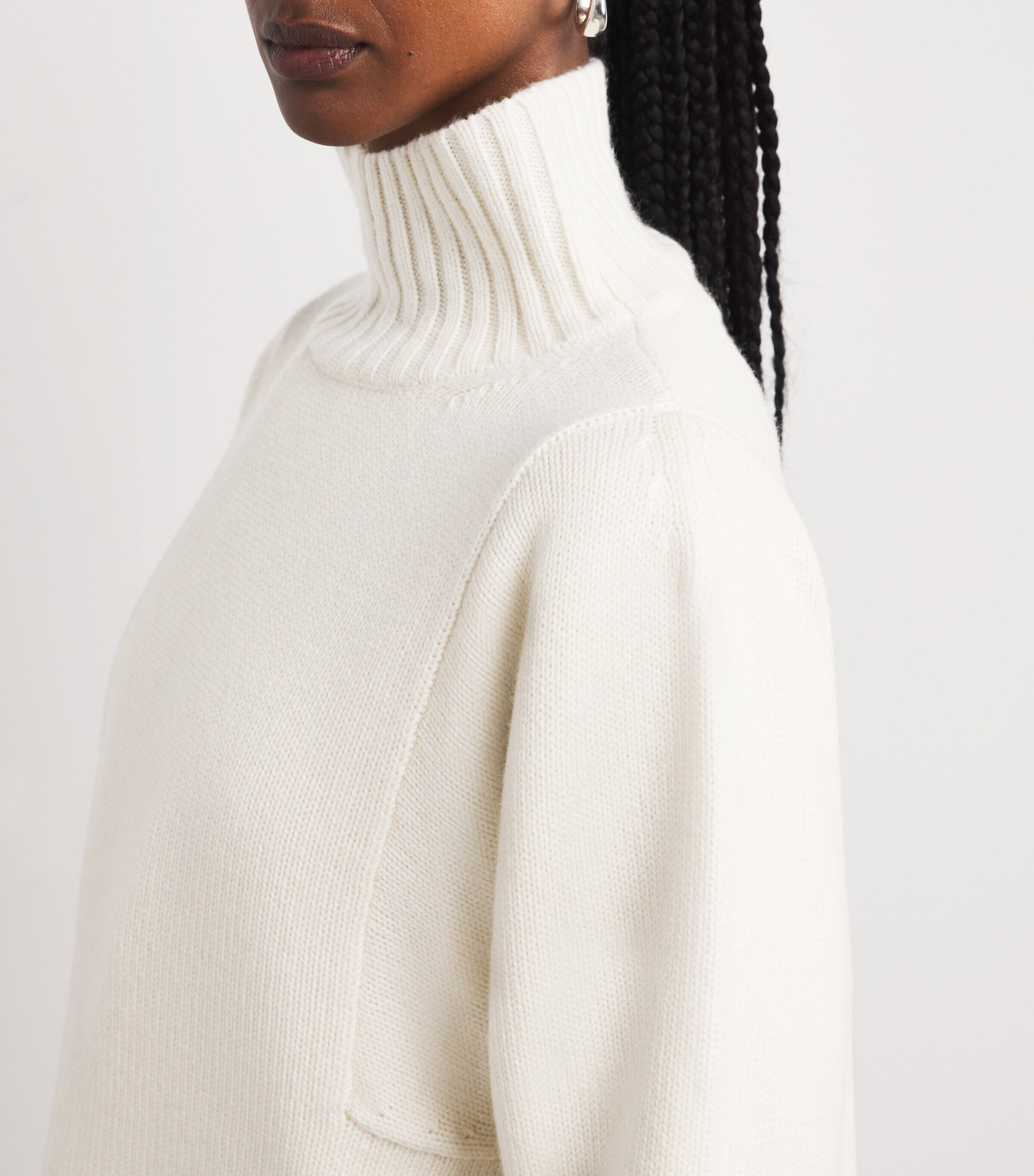Cashmere High-Neck Sweater WHITE Image 6