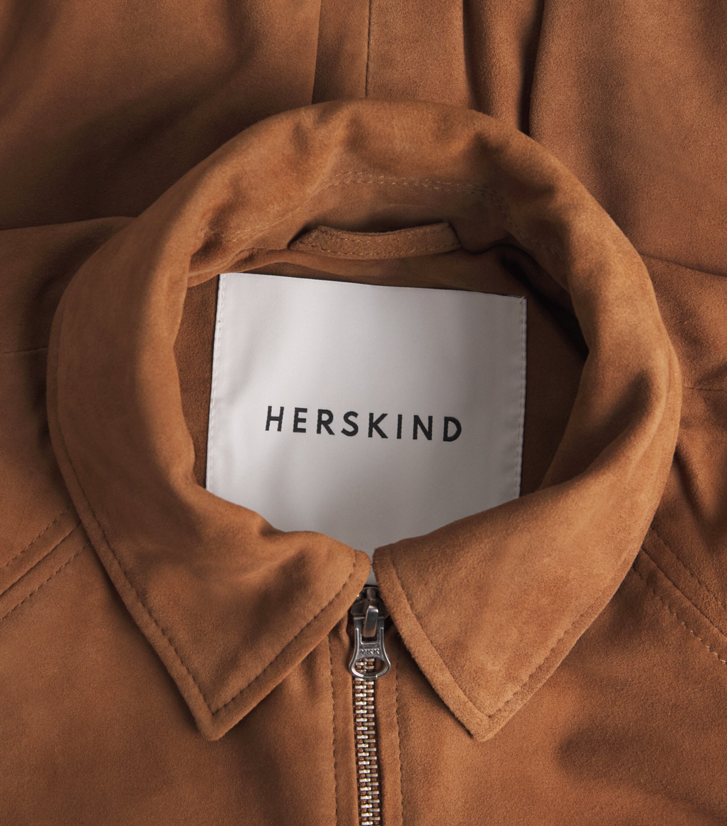 Herskind Womens Suede Ray Bomber Jacket Cognac Image 6