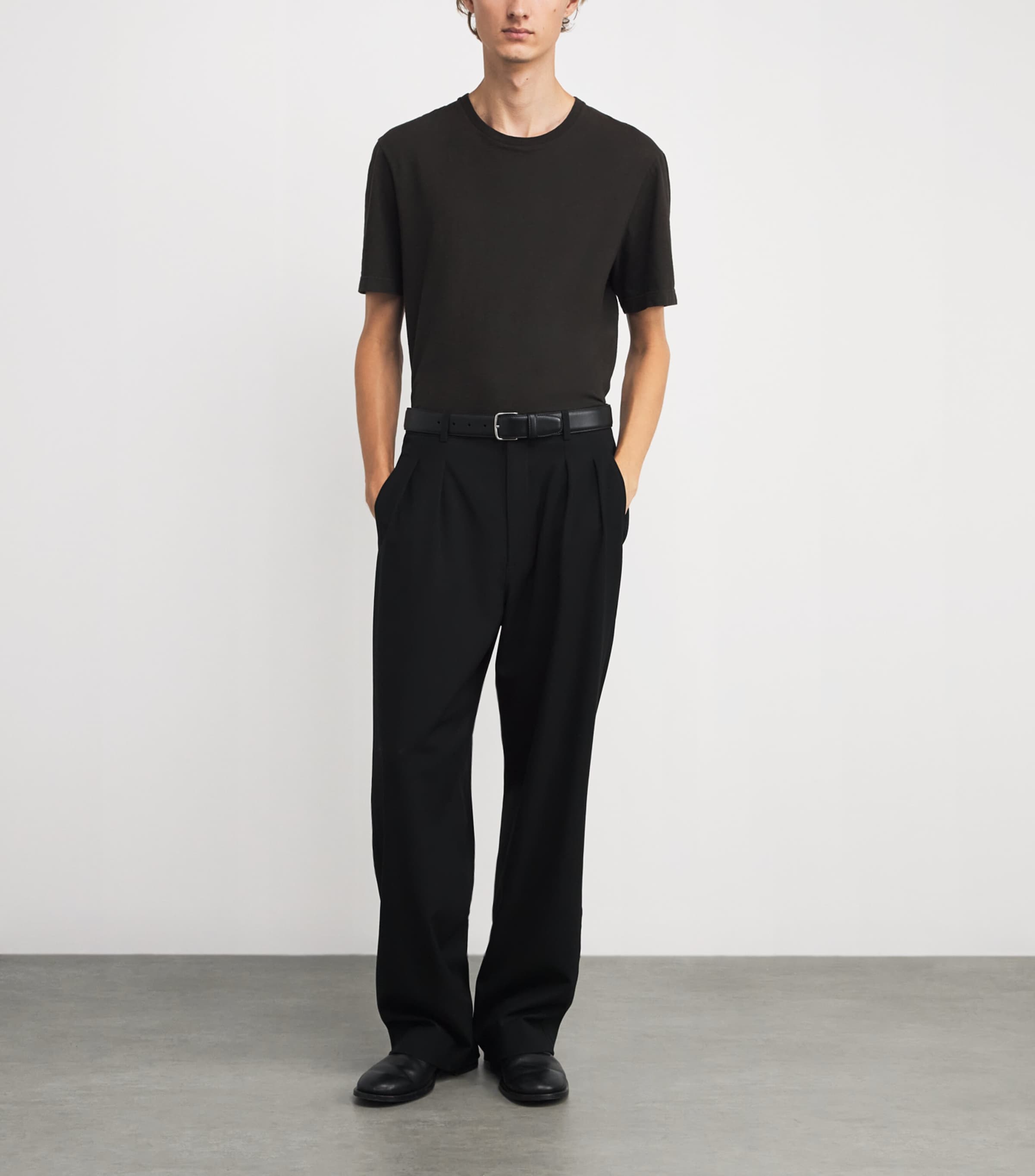 Classic Leather Belt BLACK ANS Image 3