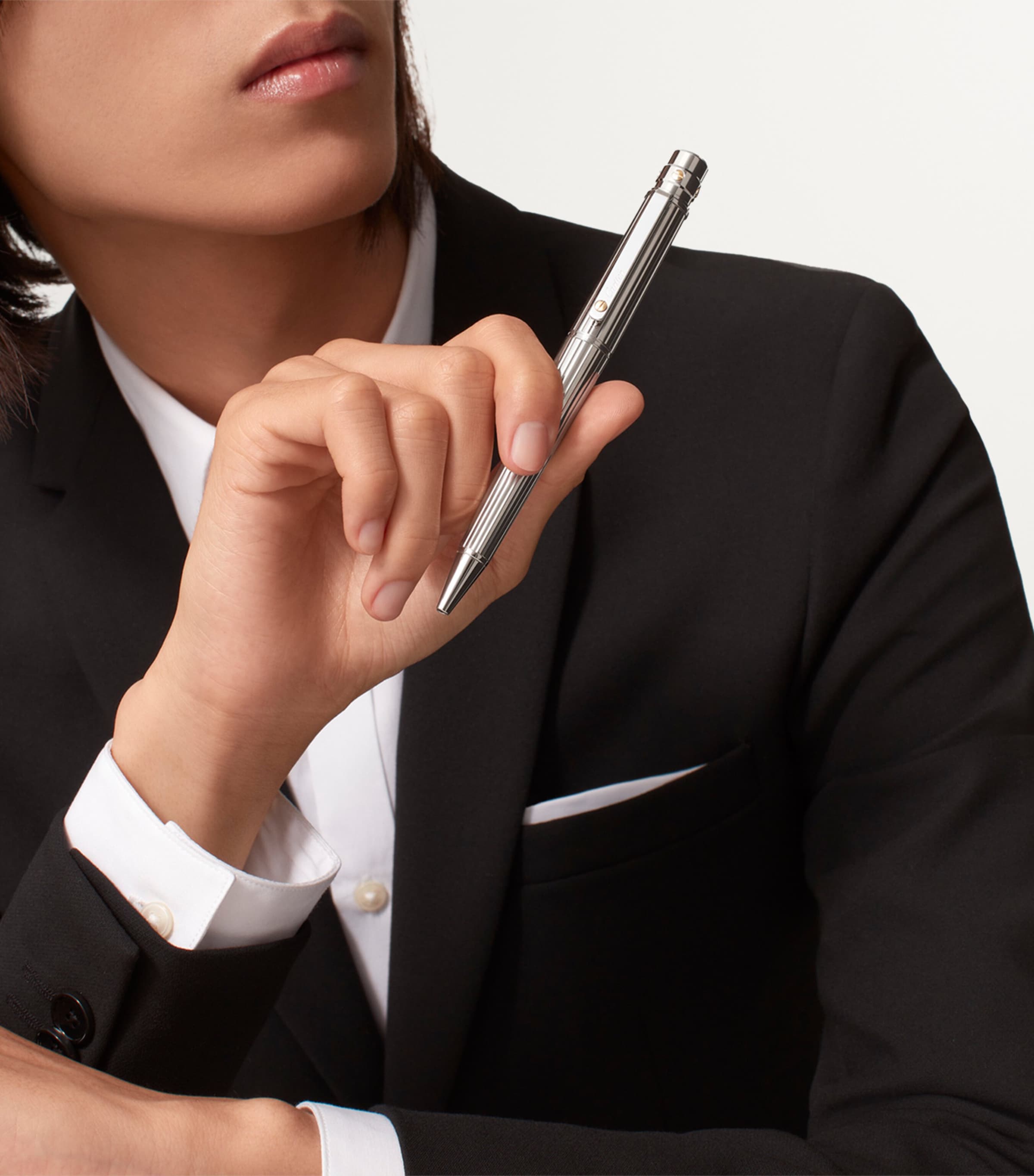 Santos de Cartier Ballpoint Pen SILVER Image 2