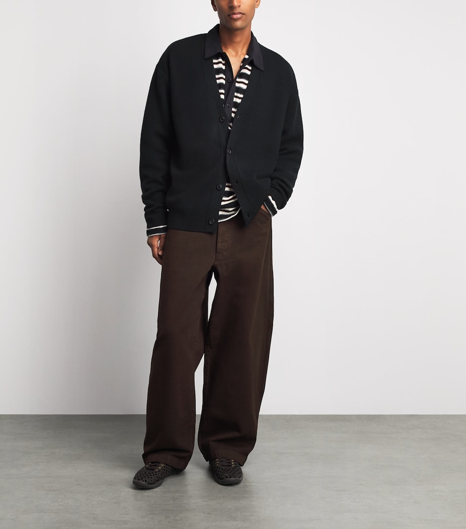 System Mens Wool-Cashmere Cardigan Black Image 2