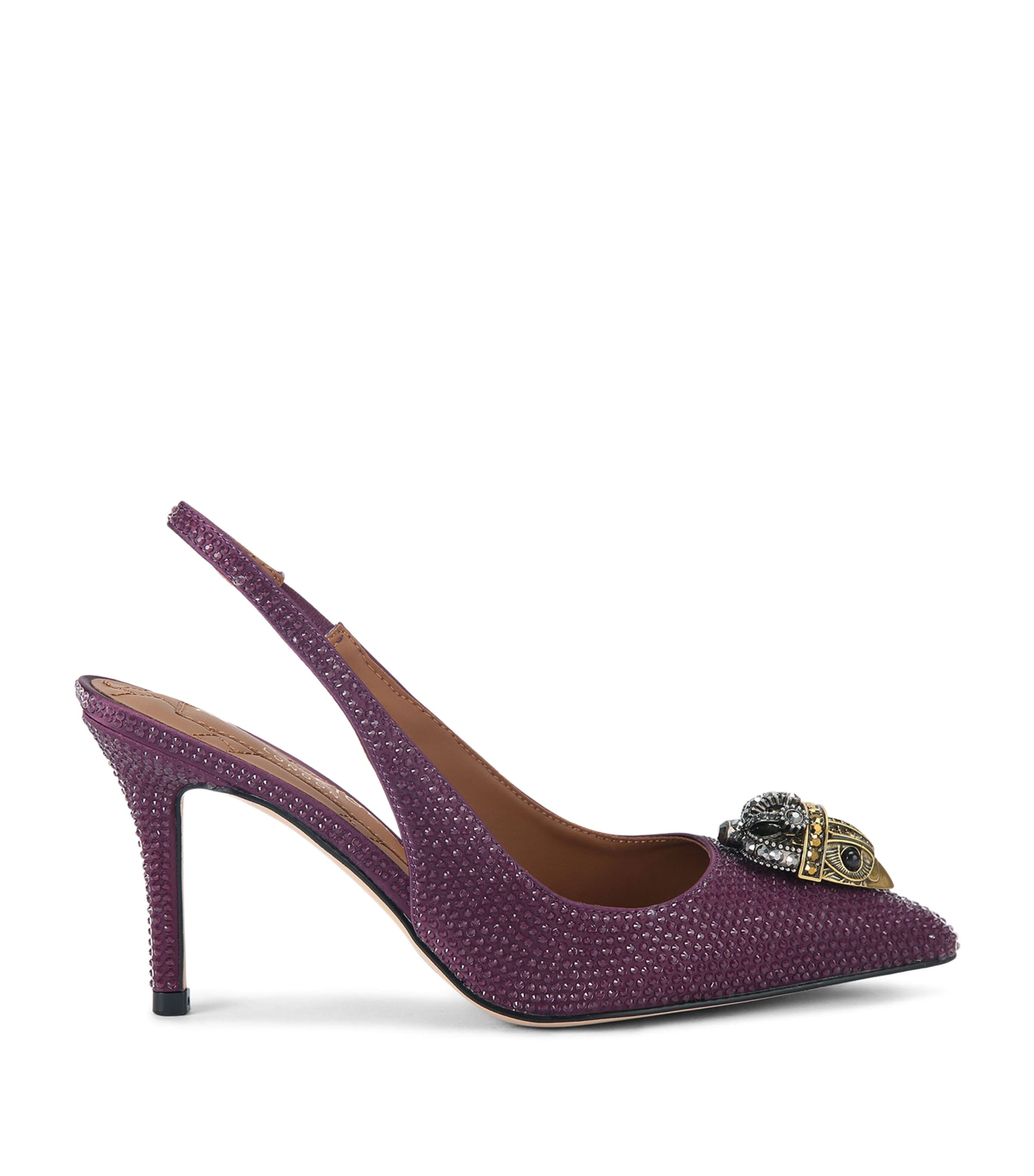 Kurt Geiger Crystal Embellished Belgravia Slingback Heels 85 In Pink
