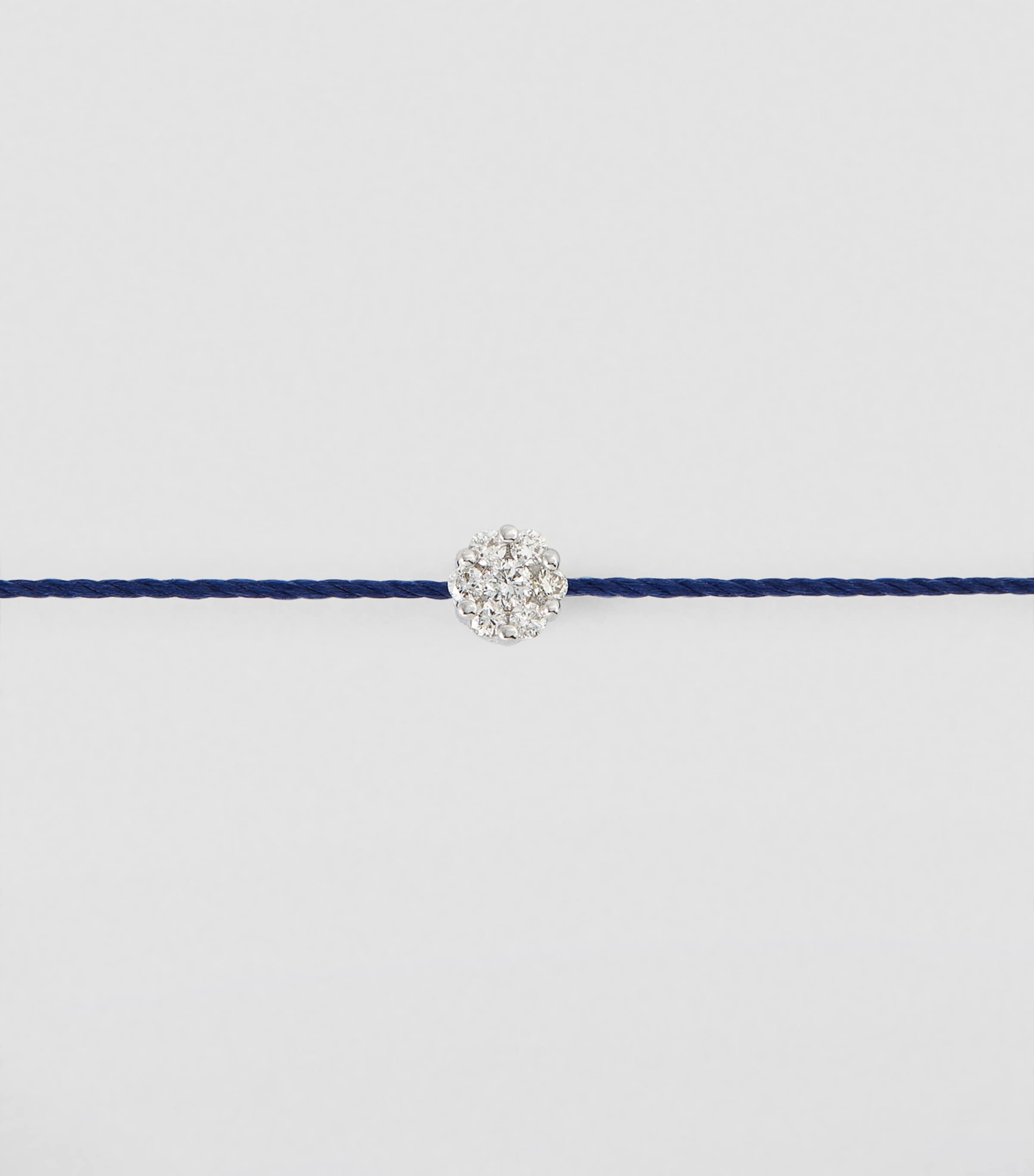 White Gold and Diamond Illusion Bracelet WG 54 NAVY THREAD Image 2