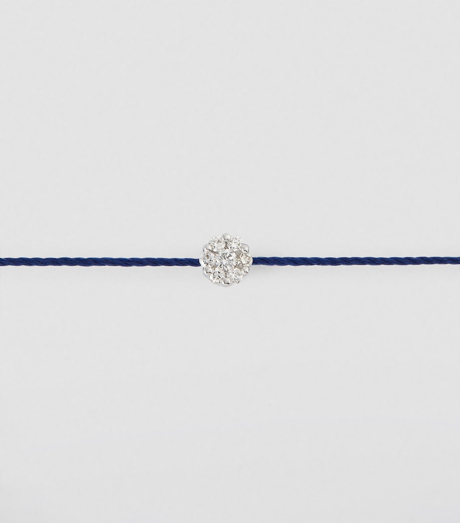White Gold and Diamond Illusion Bracelet WG 54 NAVY THREAD Image 2
