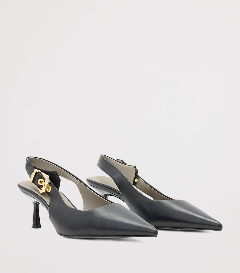 Leather Idyia Slingback Pumps 20 BLACK Image 2