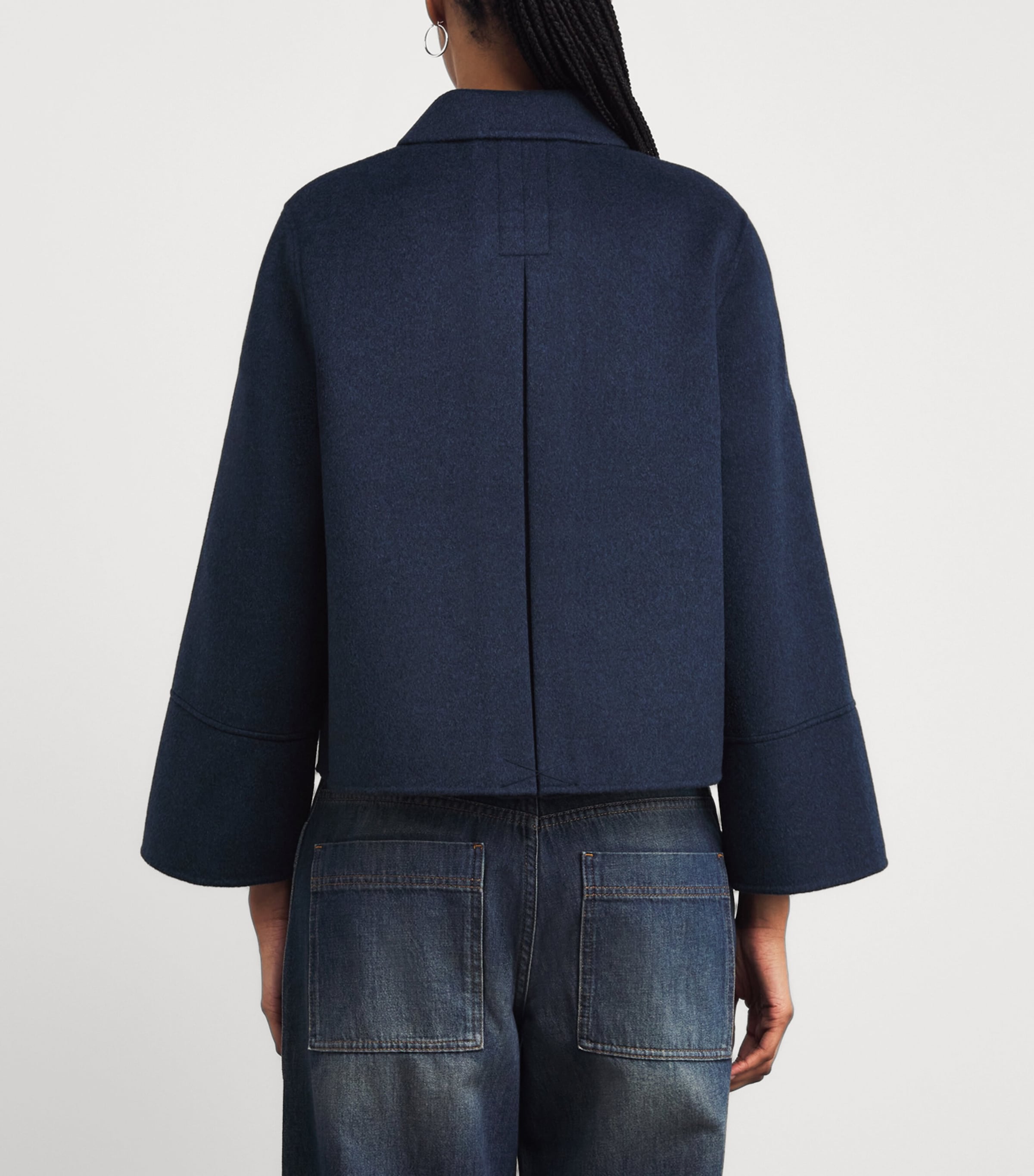 Wool-Cashmere Twin-Pocket Jacket NAVY/BLACK Image 4