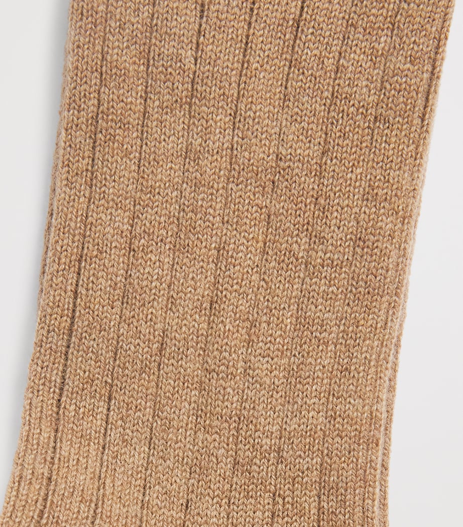 Pantherella Mens Cashmere-Blend Waddington Socks Camel Image 2