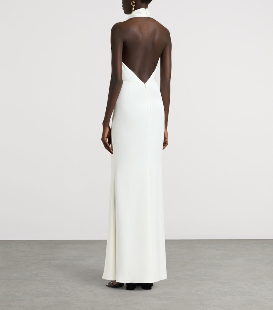 Givenchy Womens Satin Halterneck Maxi Dress Image 4