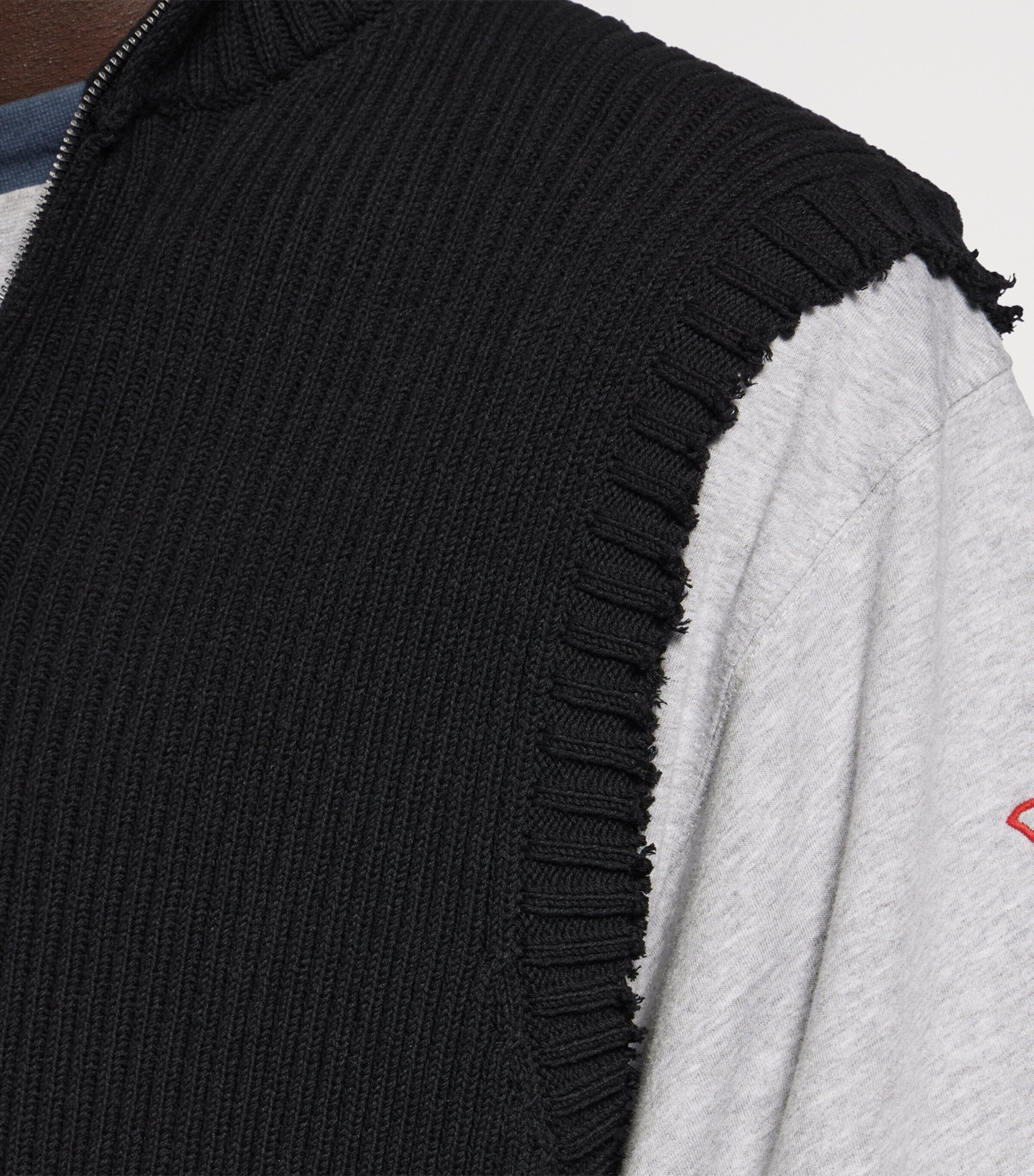 Balenciaga Mens Hybrid Layered Quarter-Zip Sweater Image 7