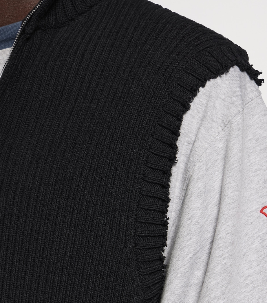 Balenciaga Mens Hybrid Layered Quarter-Zip Sweater Image 7