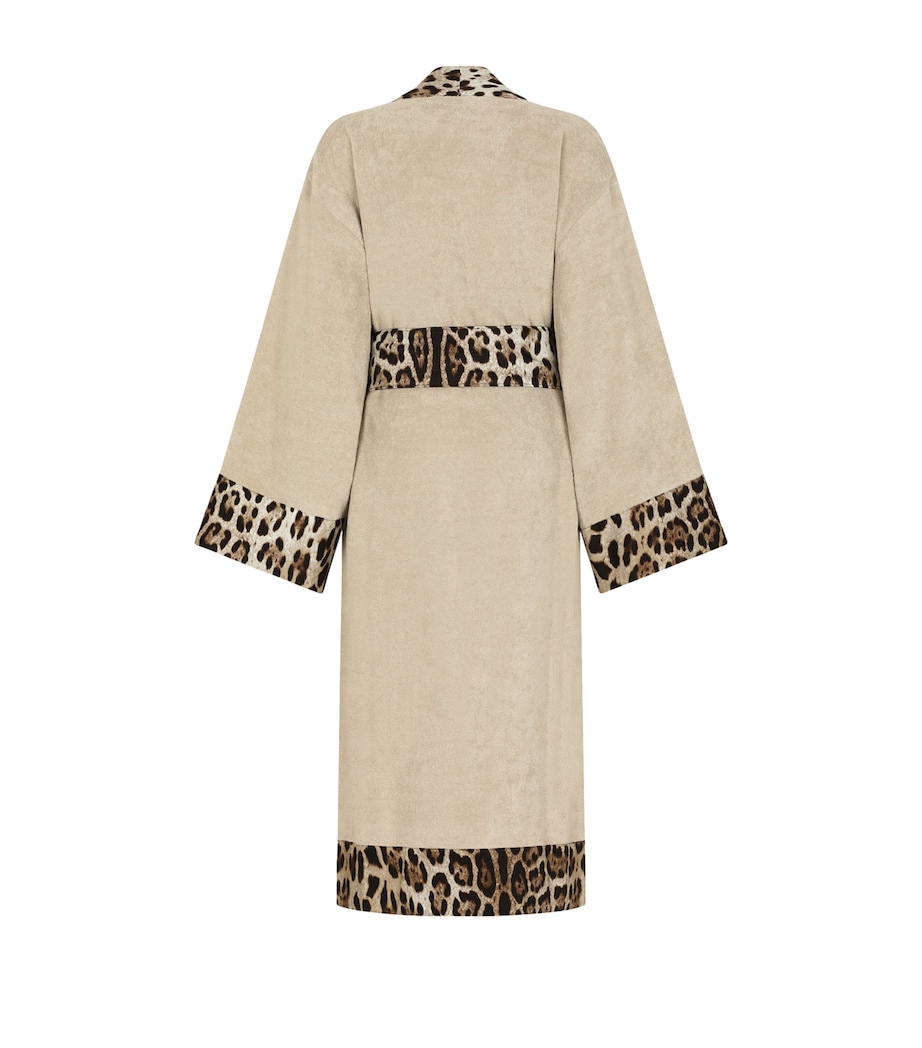 Terry Cotton Leopard Print Robe UL034 ECRU' LEOPARDO Image 2